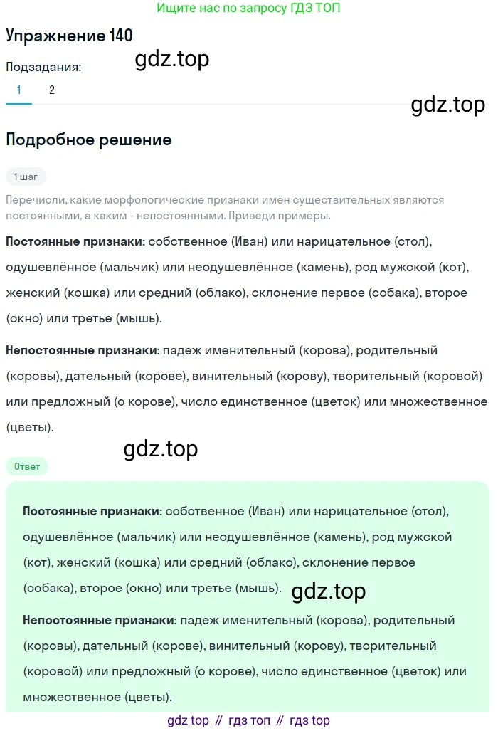 Русский язык, 6 класс Учебник, авторы: Разумовская Маргарита Михайловна, Львова Светлана Ивановна, Капинос Валентина Ивановна, Львов Валентин Витальевич, Соловейчик Марина Сергеевна, Сергеева Наталья Николаевна, Тронина Татьяна Сергеевна, издательство Просвещение, Москва, 2023, белого цвета, Часть 1, страница 55, номер 140, Решение 1 (2022)