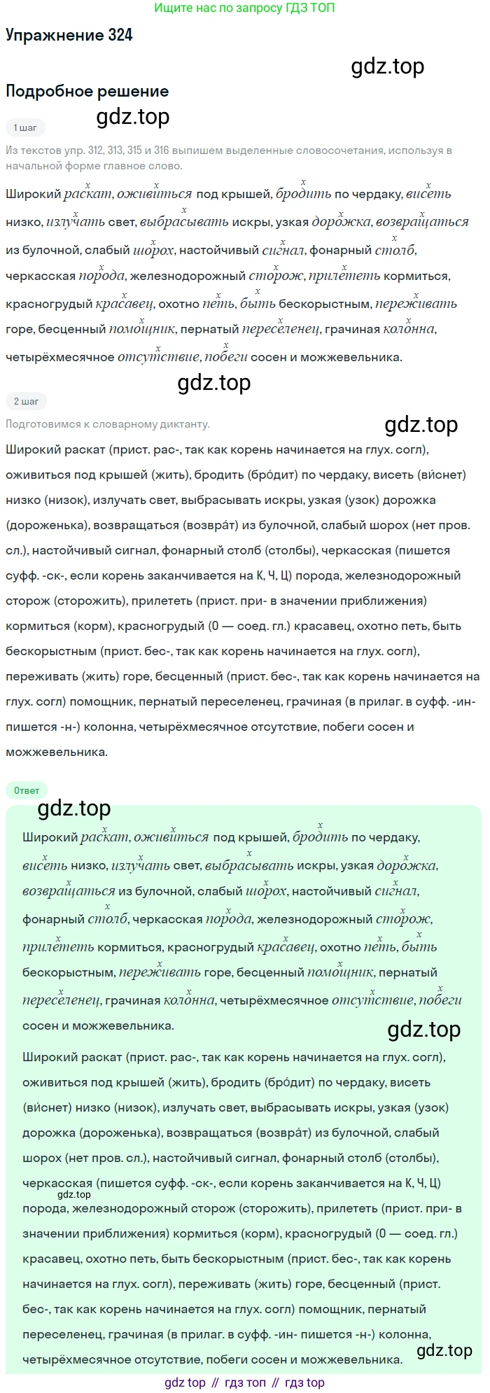Русский язык, 6 класс Учебник, авторы: Разумовская Маргарита Михайловна, Львова Светлана Ивановна, Капинос Валентина Ивановна, Львов Валентин Витальевич, Соловейчик Марина Сергеевна, Сергеева Наталья Николаевна, Тронина Татьяна Сергеевна, издательство Просвещение, Москва, 2023, белого цвета, Часть 1, страница 121, номер 324, Решение 1 (2022)