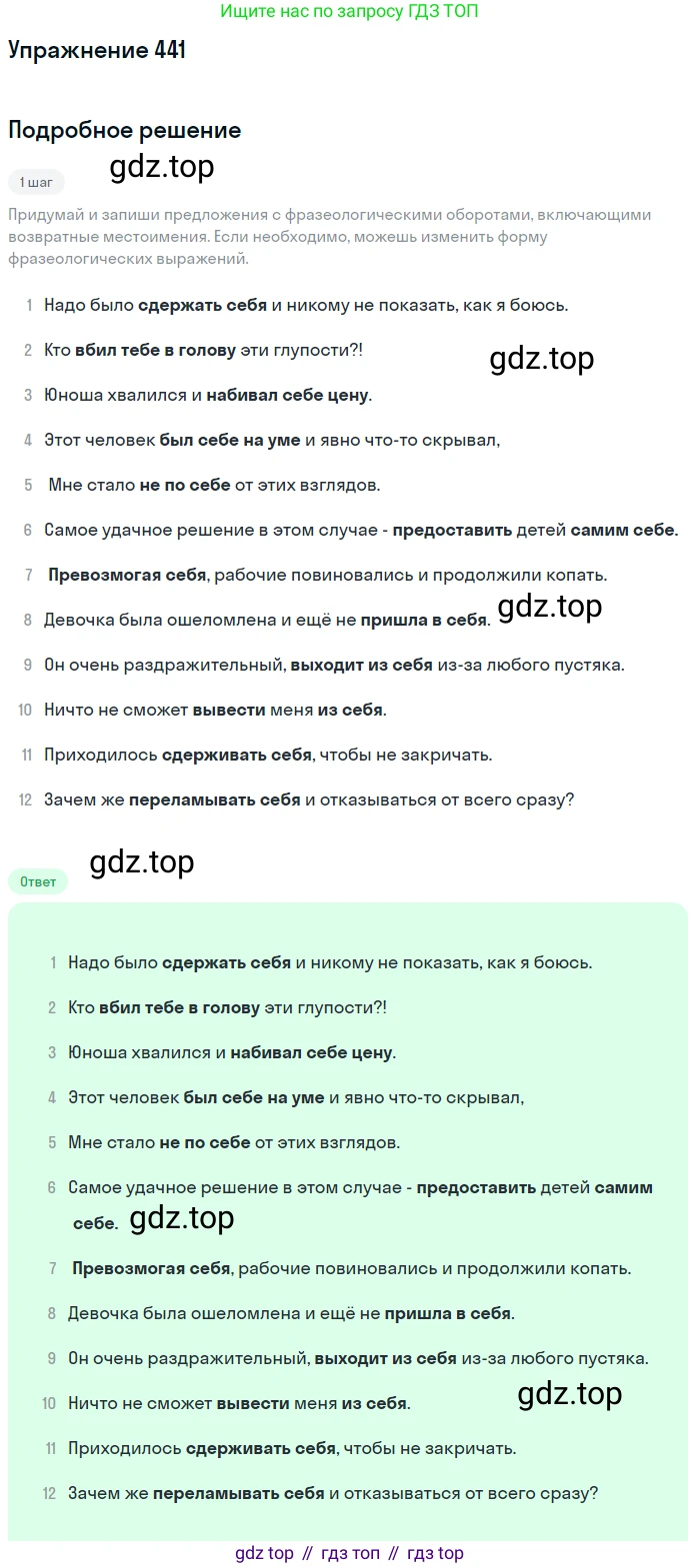 Русский язык, 6 класс Учебник, авторы: Разумовская Маргарита Михайловна, Львова Светлана Ивановна, Капинос Валентина Ивановна, Львов Валентин Витальевич, Соловейчик Марина Сергеевна, Сергеева Наталья Николаевна, Тронина Татьяна Сергеевна, издательство Просвещение, Москва, 2023, белого цвета, Часть 2, страница 15, номер 441, Решение 1 (2022)