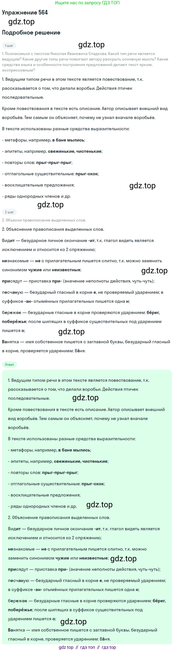 Русский язык, 6 класс Учебник, авторы: Разумовская Маргарита Михайловна, Львова Светлана Ивановна, Капинос Валентина Ивановна, Львов Валентин Витальевич, Соловейчик Марина Сергеевна, Сергеева Наталья Николаевна, Тронина Татьяна Сергеевна, издательство Просвещение, Москва, 2023, белого цвета, Часть 2, страница 64, номер 564, Решение 1 (2022)