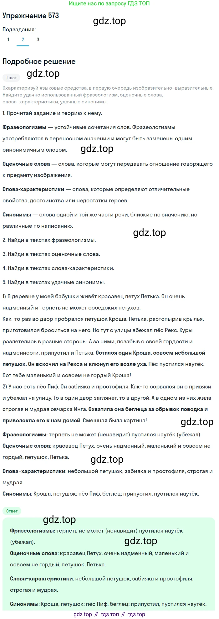Русский язык, 6 класс Учебник, авторы: Разумовская Маргарита Михайловна, Львова Светлана Ивановна, Капинос Валентина Ивановна, Львов Валентин Витальевич, Соловейчик Марина Сергеевна, Сергеева Наталья Николаевна, Тронина Татьяна Сергеевна, издательство Просвещение, Москва, 2023, белого цвета, Часть 2, страница 66, номер 573, Решение 1 (2022) (продолжение 2)
