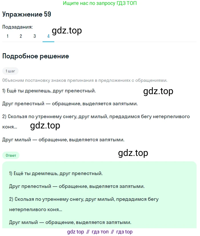 Русский язык, 6 класс Учебник, авторы: Разумовская Маргарита Михайловна, Львова Светлана Ивановна, Капинос Валентина Ивановна, Львов Валентин Витальевич, Соловейчик Марина Сергеевна, Сергеева Наталья Николаевна, Тронина Татьяна Сергеевна, издательство Просвещение, Москва, 2023, белого цвета, Часть 1, страница 27, номер 59, Решение 1 (2022) (продолжение 4)