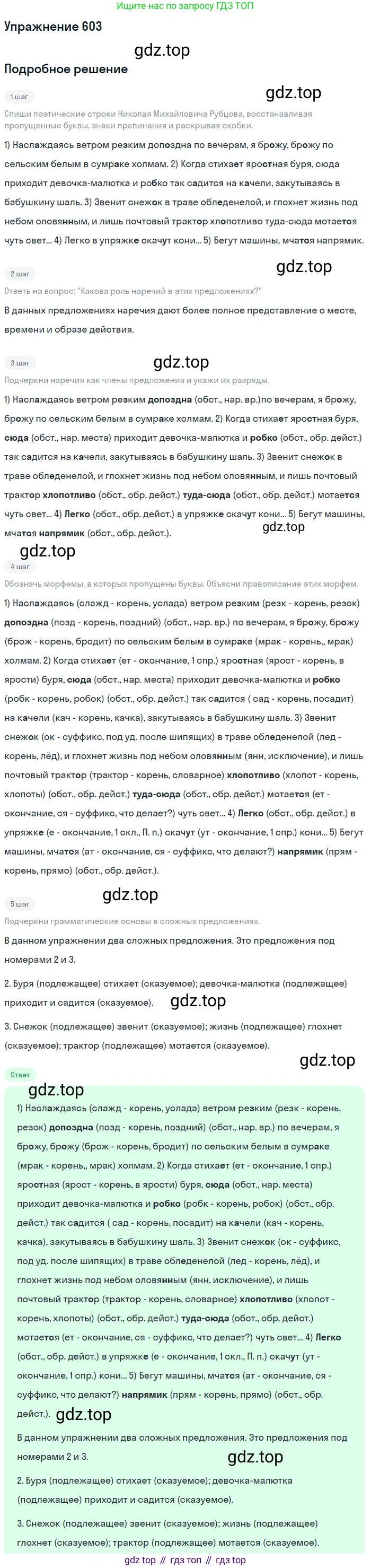 Русский язык, 6 класс Учебник, авторы: Разумовская Маргарита Михайловна, Львова Светлана Ивановна, Капинос Валентина Ивановна, Львов Валентин Витальевич, Соловейчик Марина Сергеевна, Сергеева Наталья Николаевна, Тронина Татьяна Сергеевна, издательство Просвещение, Москва, 2023, белого цвета, Часть 2, страница 77, номер 603, Решение 1 (2022)