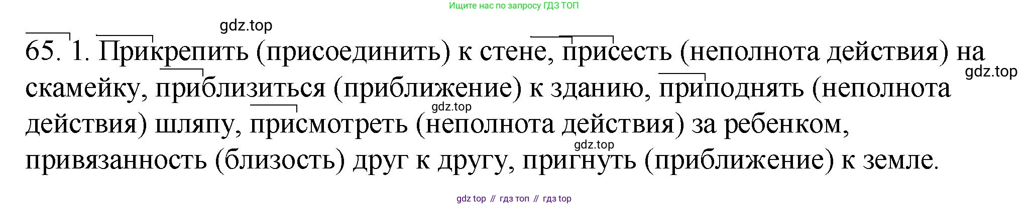 Русский язык, 6 класс Учебник, авторы: Разумовская Маргарита Михайловна, Львова Светлана Ивановна, Капинос Валентина Ивановна, Львов Валентин Витальевич, Соловейчик Марина Сергеевна, Сергеева Наталья Николаевна, Тронина Татьяна Сергеевна, издательство Просвещение, Москва, 2023, белого цвета, Часть 1, страница 29, номер 65, Решение 1 (2023)