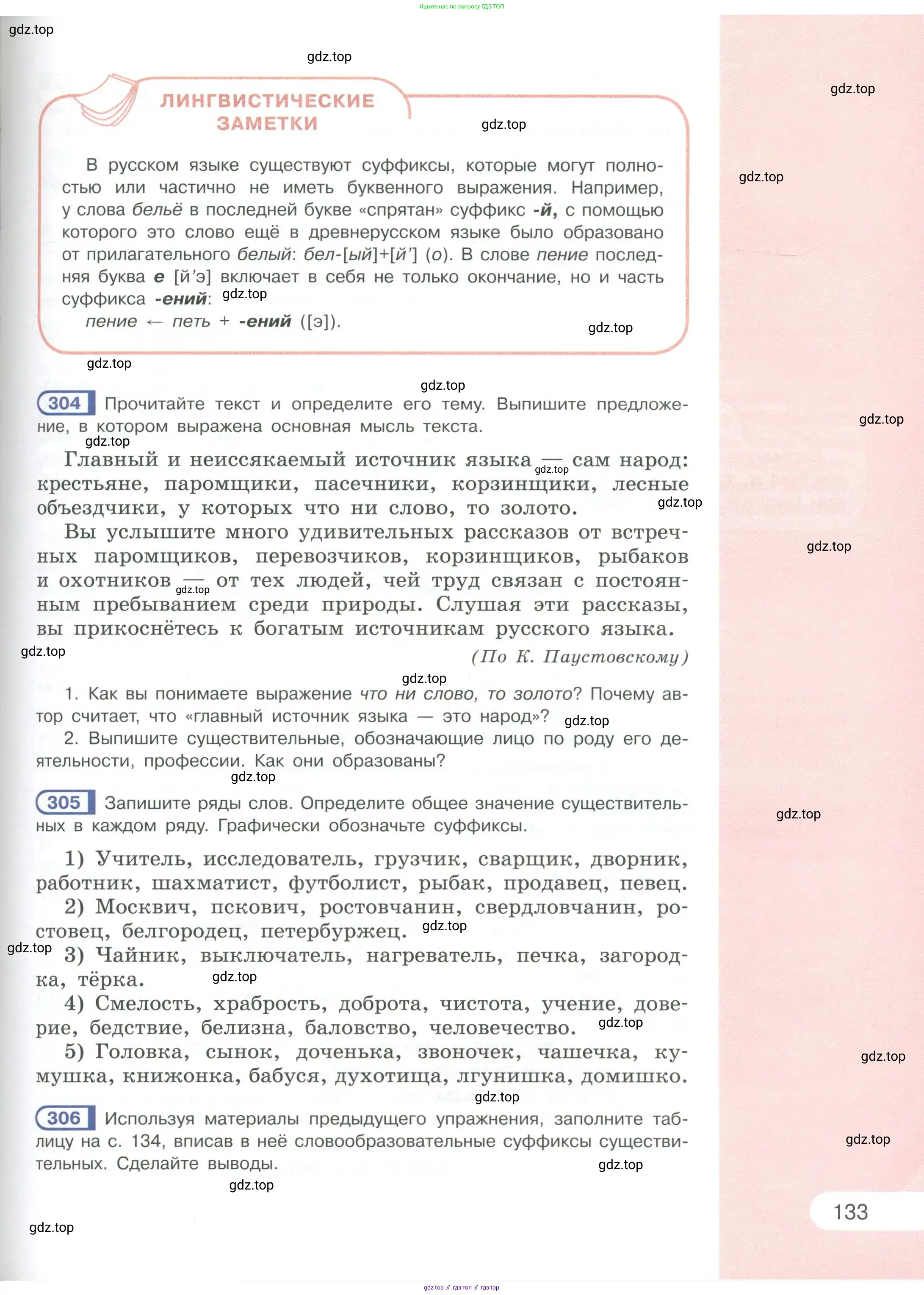 Русский язык, 6 класс Учебник, авторы: Рыбченкова Лидия Макаровна, Александрова Ольга Макаровна, Загоровская Ольга Владимировна, Нарушевич Андрей Георгиевич, Григорьев Андрей Владимирович, Леонтьева Юлия Николаевна, издательство Просвещение, Москва, 2019 - 2022, Часть 1, страница 133