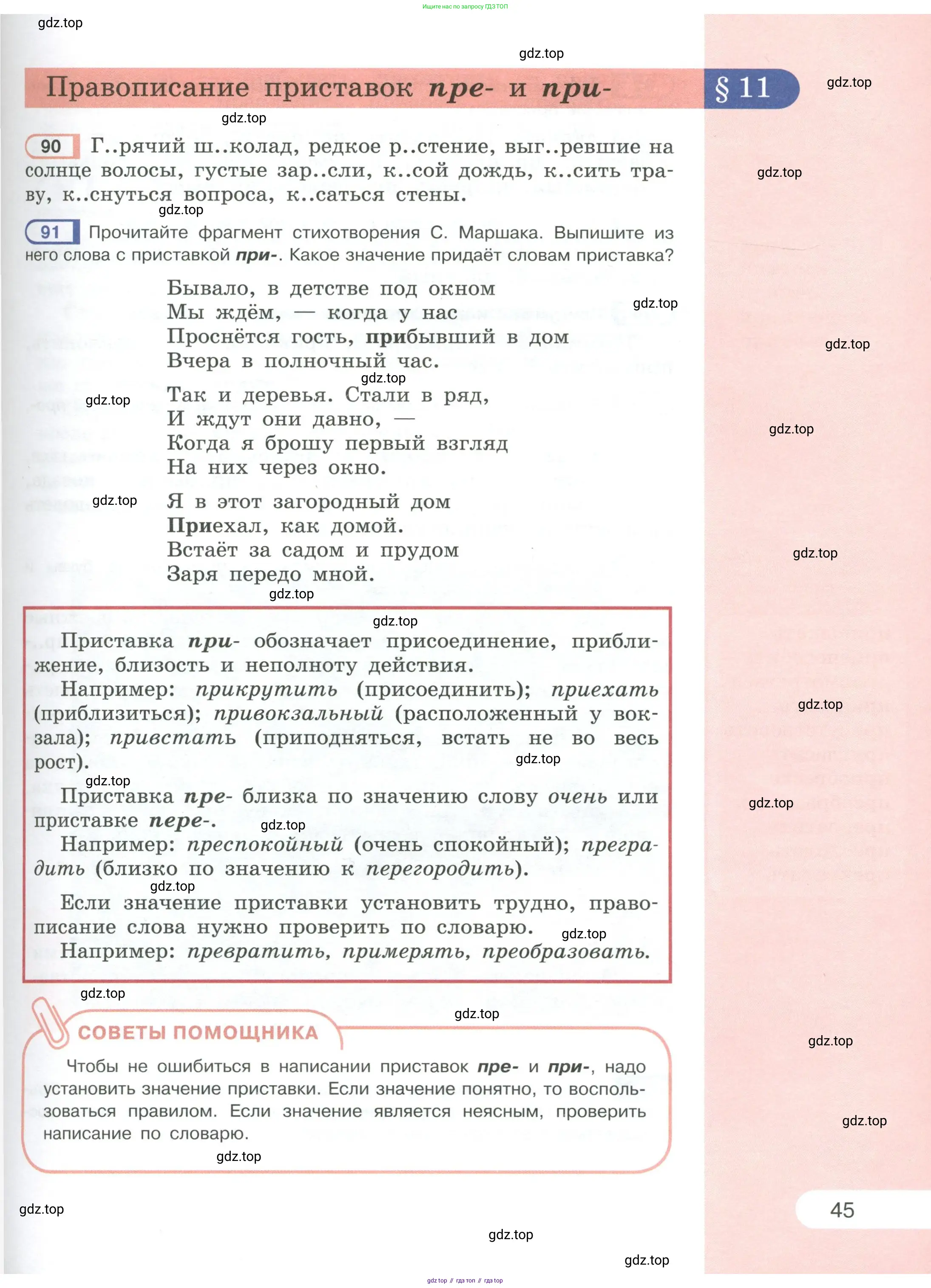 Русский язык, 6 класс Учебник, авторы: Рыбченкова Лидия Макаровна, Александрова Ольга Макаровна, Загоровская Ольга Владимировна, Нарушевич Андрей Георгиевич, Григорьев Андрей Владимирович, Леонтьева Юлия Николаевна, издательство Просвещение, Москва, 2019 - 2022, Часть 1, страница 45