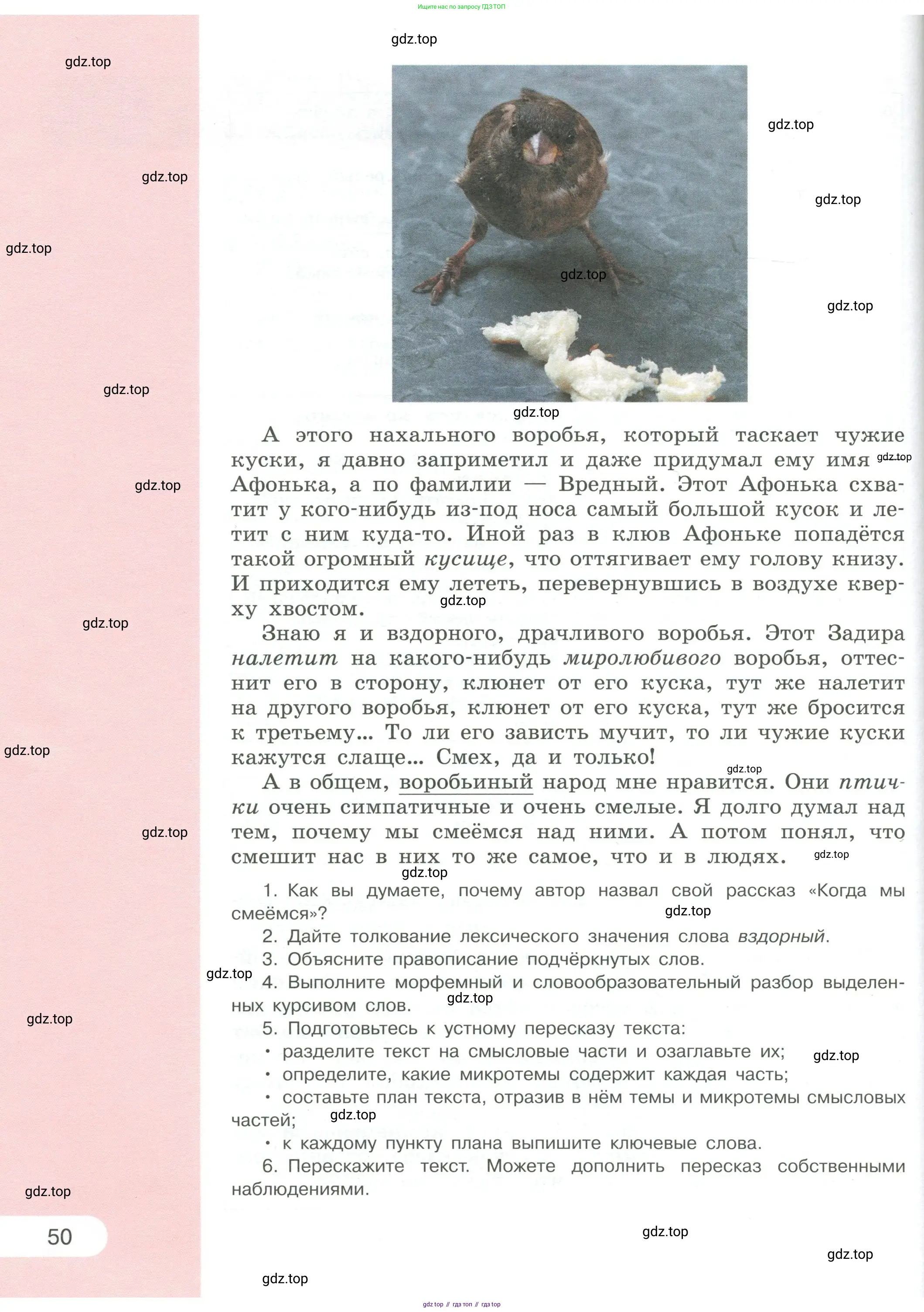 Русский язык, 6 класс Учебник, авторы: Рыбченкова Лидия Макаровна, Александрова Ольга Макаровна, Загоровская Ольга Владимировна, Нарушевич Андрей Георгиевич, Григорьев Андрей Владимирович, Леонтьева Юлия Николаевна, издательство Просвещение, Москва, 2019 - 2022, Часть 2, страница 50