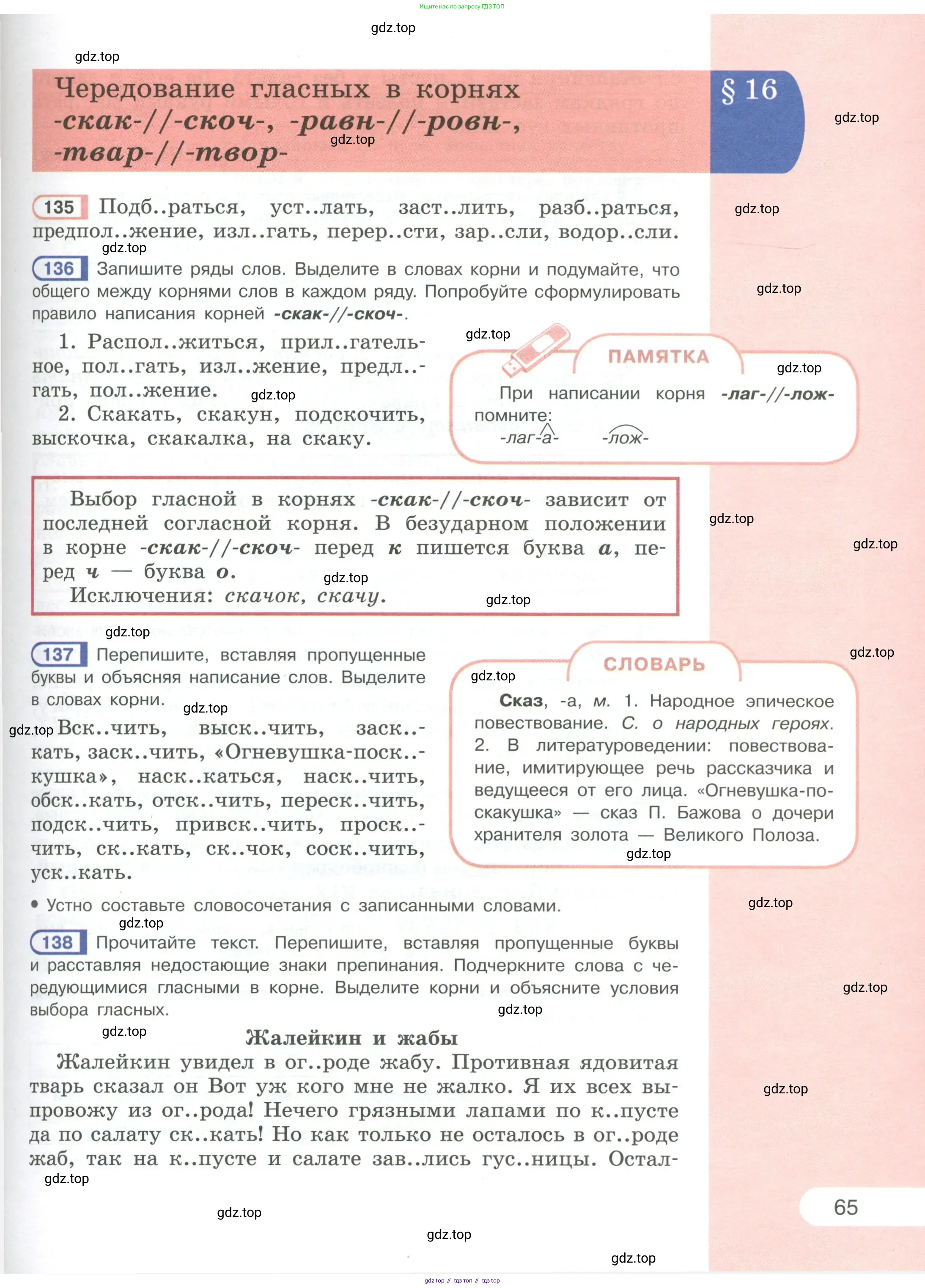 Русский язык, 6 класс Учебник, авторы: Рыбченкова Лидия Макаровна, Александрова Ольга Макаровна, Загоровская Ольга Владимировна, Нарушевич Андрей Георгиевич, Григорьев Андрей Владимирович, Леонтьева Юлия Николаевна, издательство Просвещение, Москва, 2019 - 2022, Часть 1, страница 65