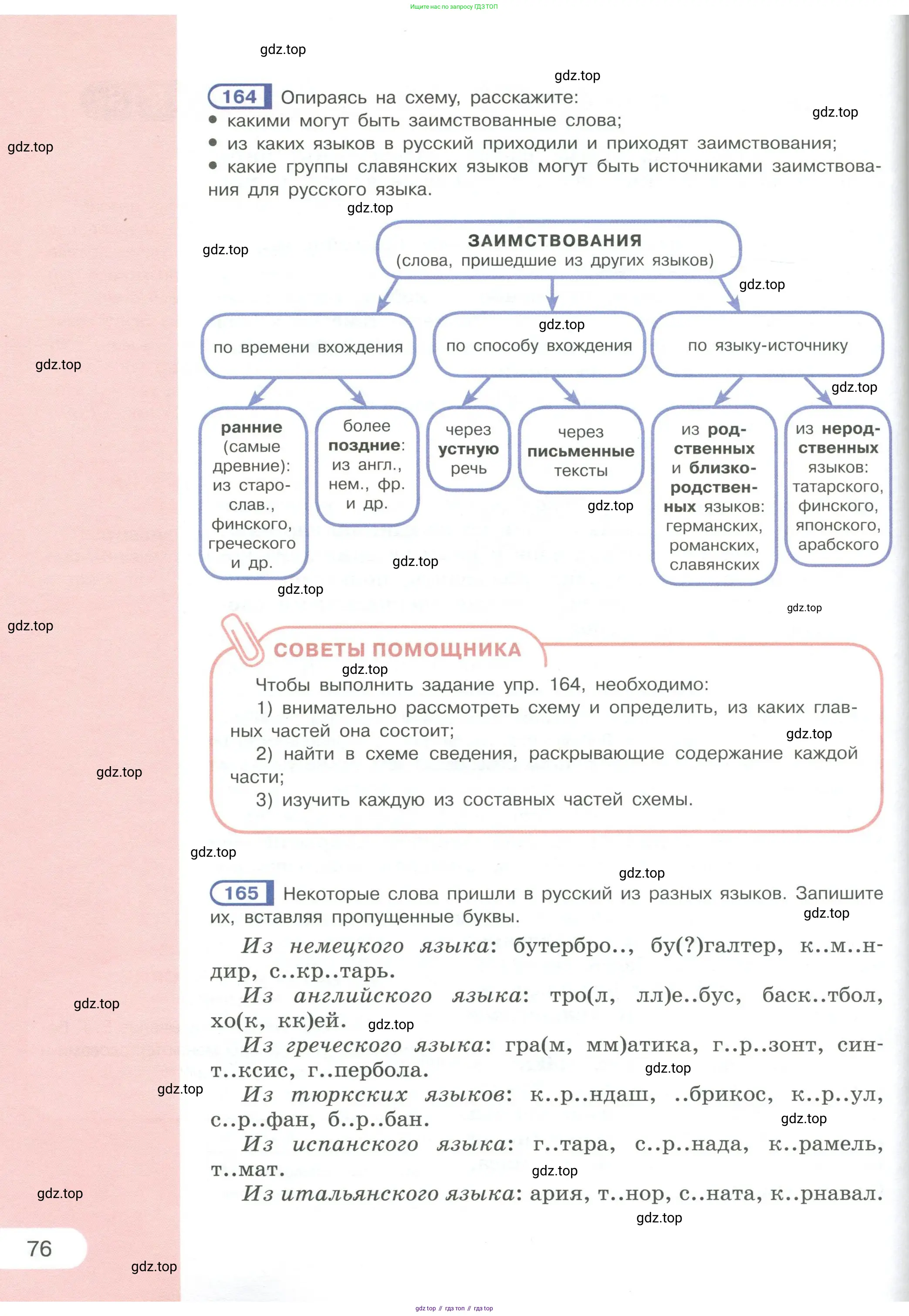 Русский язык, 6 класс Учебник, авторы: Рыбченкова Лидия Макаровна, Александрова Ольга Макаровна, Загоровская Ольга Владимировна, Нарушевич Андрей Георгиевич, Григорьев Андрей Владимирович, Леонтьева Юлия Николаевна, издательство Просвещение, Москва, 2019 - 2022, Часть 1, страница 76