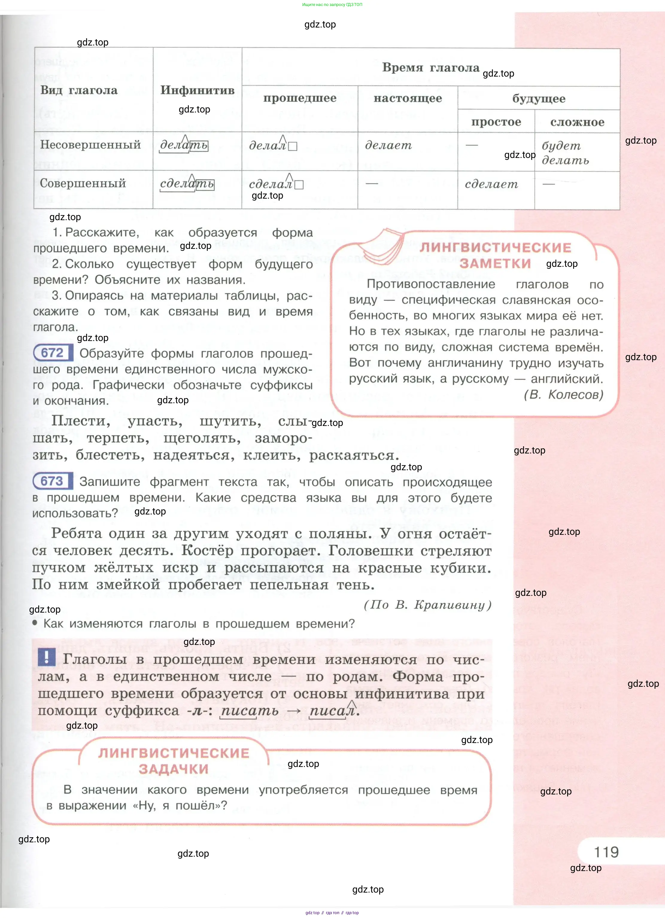 Русский язык, 6 класс Учебник, авторы: Рыбченкова Лидия Макаровна, Александрова Ольга Макаровна, Загоровская Ольга Владимировна, Нарушевич Андрей Георгиевич, Григорьев Андрей Владимирович, Леонтьева Юлия Николаевна, издательство Просвещение, Москва, 2019 - 2022, Часть 1, страница 119