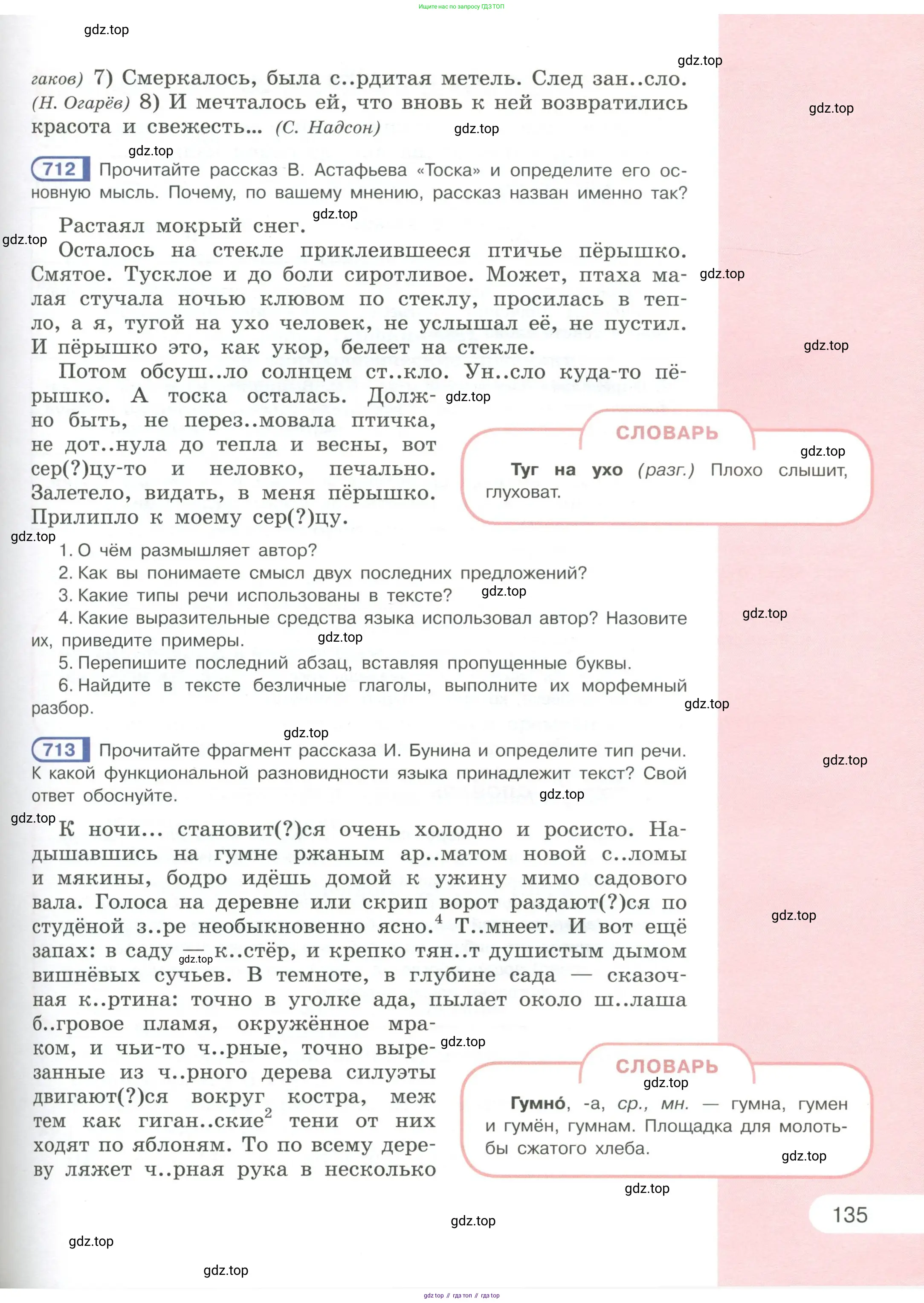 Русский язык, 6 класс Учебник, авторы: Рыбченкова Лидия Макаровна, Александрова Ольга Макаровна, Загоровская Ольга Владимировна, Нарушевич Андрей Георгиевич, Григорьев Андрей Владимирович, Леонтьева Юлия Николаевна, издательство Просвещение, Москва, 2019 - 2022, Часть 1, страница 135