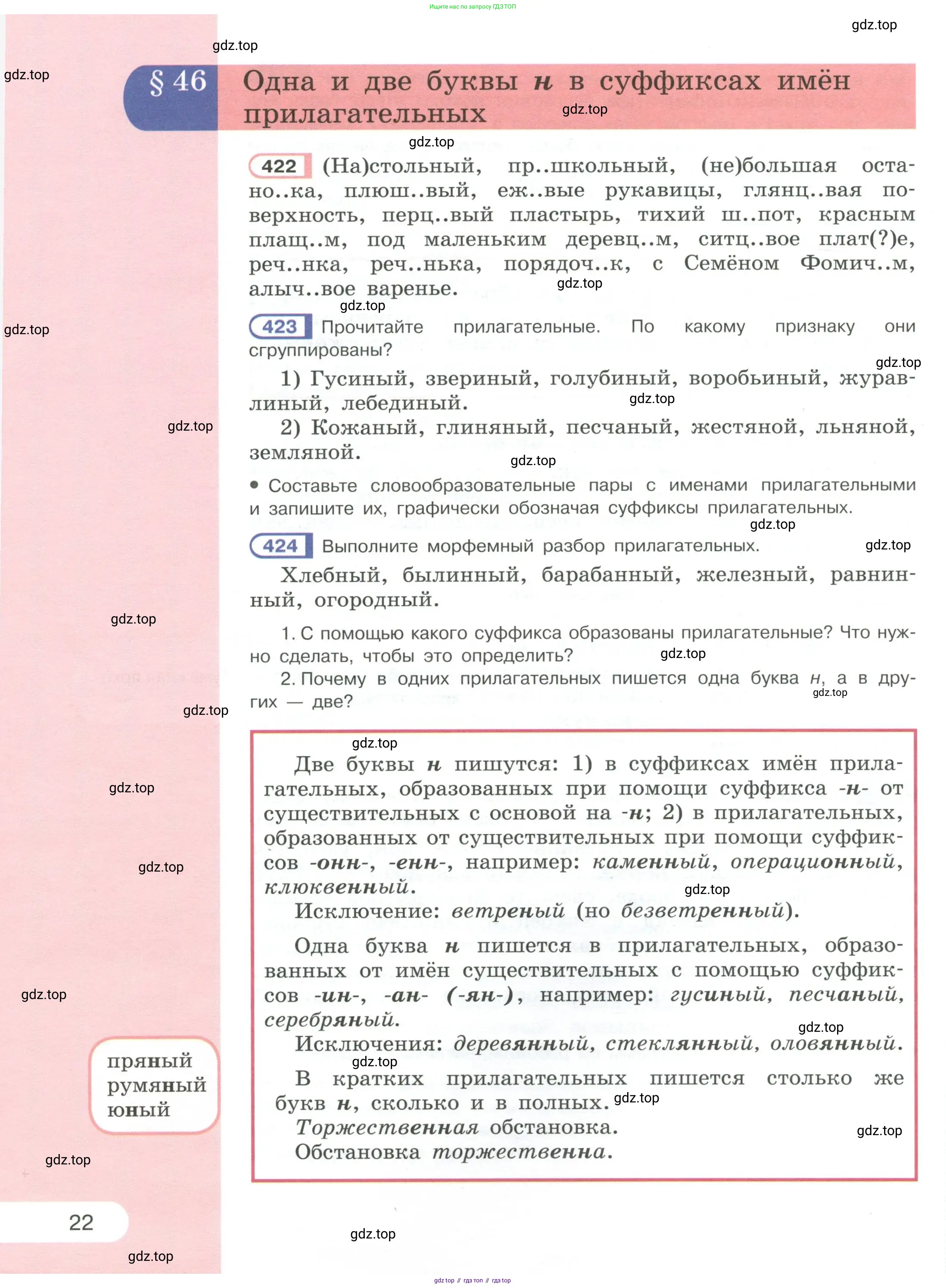 Русский язык, 6 класс Учебник, авторы: Рыбченкова Лидия Макаровна, Александрова Ольга Макаровна, Загоровская Ольга Владимировна, Нарушевич Андрей Георгиевич, Григорьев Андрей Владимирович, Леонтьева Юлия Николаевна, издательство Просвещение, Москва, 2019 - 2022, Часть 1, страница 22