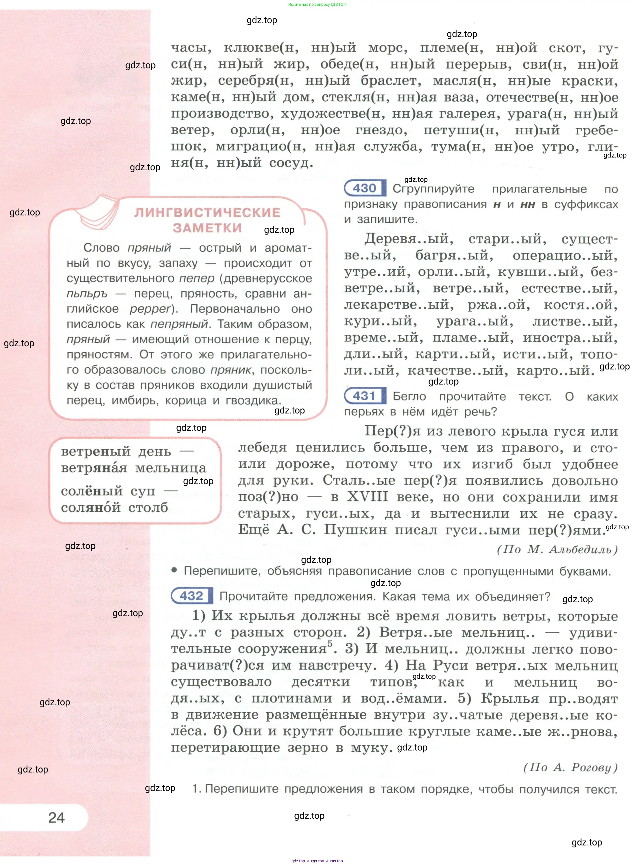 Русский язык, 6 класс Учебник, авторы: Рыбченкова Лидия Макаровна, Александрова Ольга Макаровна, Загоровская Ольга Владимировна, Нарушевич Андрей Георгиевич, Григорьев Андрей Владимирович, Леонтьева Юлия Николаевна, издательство Просвещение, Москва, 2019 - 2022, Часть 1, страница 24