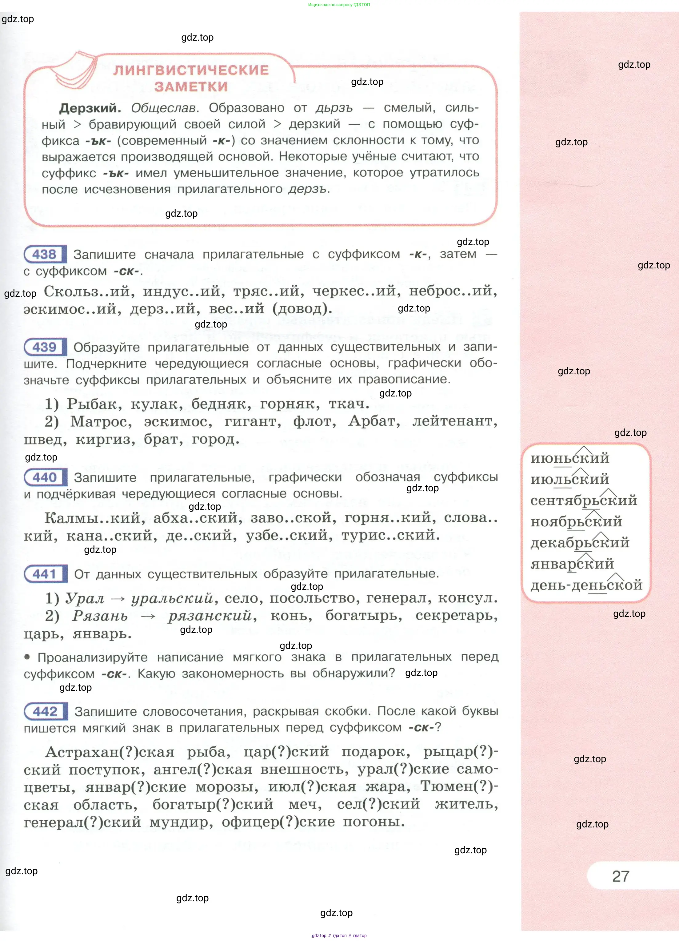 Русский язык, 6 класс Учебник, авторы: Рыбченкова Лидия Макаровна, Александрова Ольга Макаровна, Загоровская Ольга Владимировна, Нарушевич Андрей Георгиевич, Григорьев Андрей Владимирович, Леонтьева Юлия Николаевна, издательство Просвещение, Москва, 2019 - 2022, Часть 1, страница 27