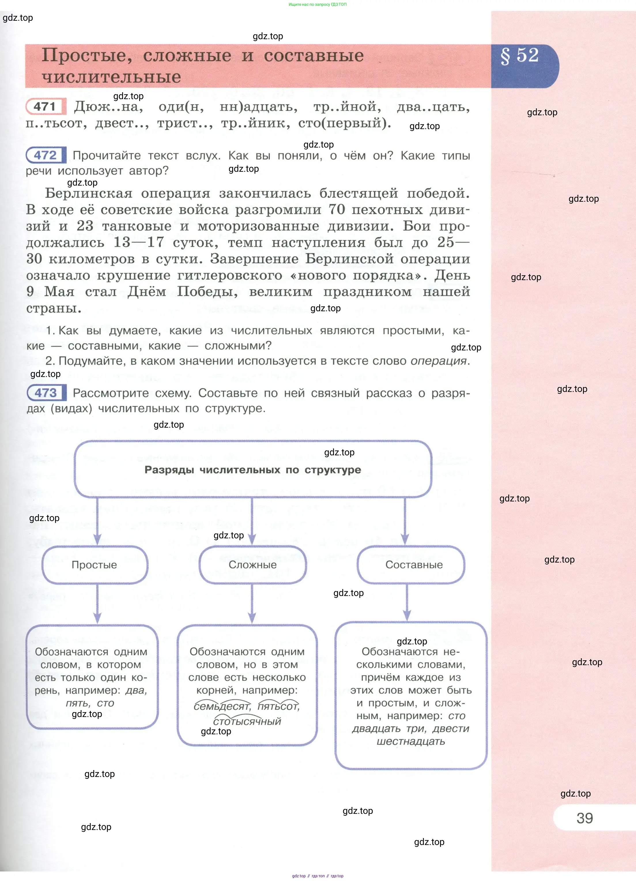 Русский язык, 6 класс Учебник, авторы: Рыбченкова Лидия Макаровна, Александрова Ольга Макаровна, Загоровская Ольга Владимировна, Нарушевич Андрей Георгиевич, Григорьев Андрей Владимирович, Леонтьева Юлия Николаевна, издательство Просвещение, Москва, 2019 - 2022, Часть 1, страница 39