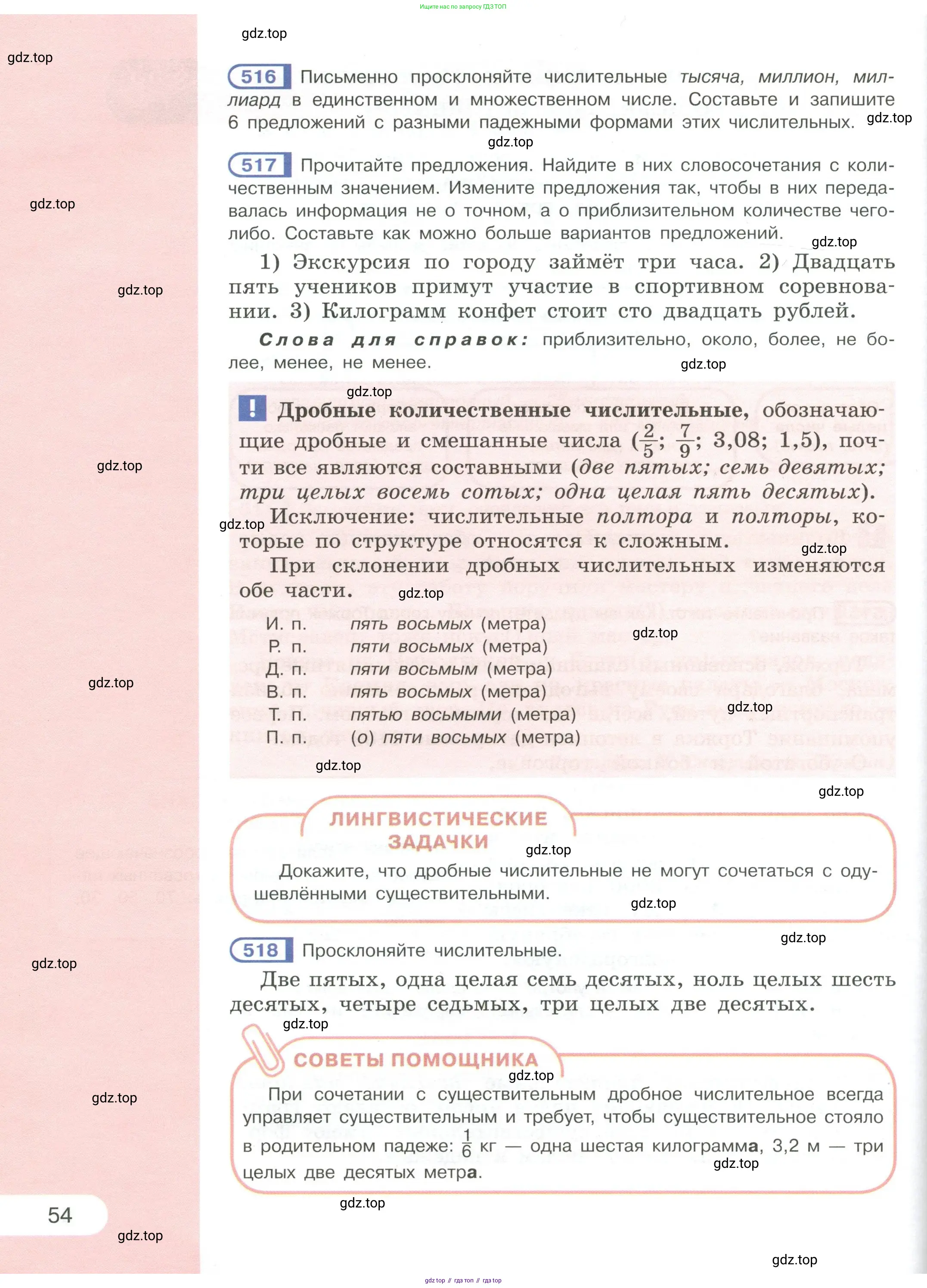 Русский язык, 6 класс Учебник, авторы: Рыбченкова Лидия Макаровна, Александрова Ольга Макаровна, Загоровская Ольга Владимировна, Нарушевич Андрей Георгиевич, Григорьев Андрей Владимирович, Леонтьева Юлия Николаевна, издательство Просвещение, Москва, 2019 - 2022, Часть 1, страница 54