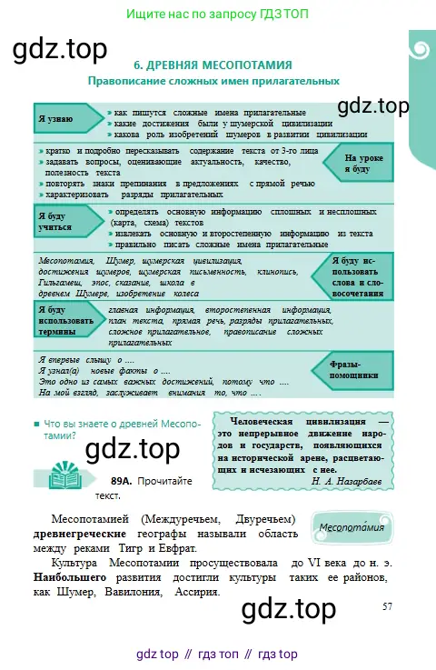Русский язык, 6 класс Учебник, авторы: Сабитова Зинаида Какбаевна, Бейсембаев Амангельды Ракишевич, издательство Мектеп, Алматы, 2018, Часть 1, страница 57