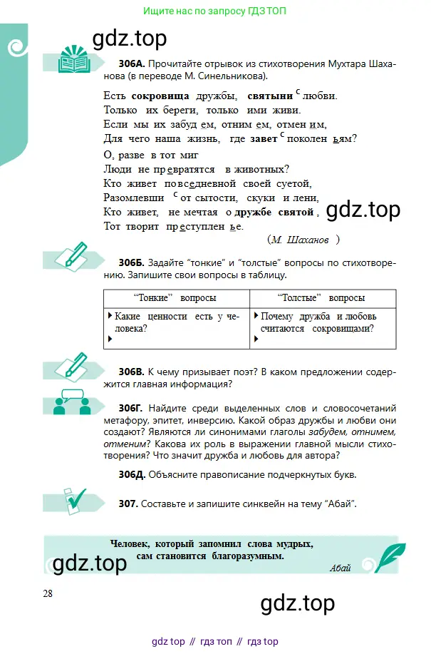 Русский язык, 6 класс Учебник, авторы: Сабитова Зинаида Какбаевна, Бейсембаев Амангельды Ракишевич, издательство Мектеп, Алматы, 2018, Часть 2, страница 28
