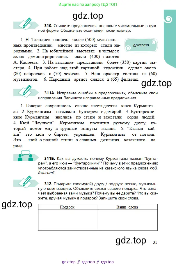 Русский язык, 6 класс Учебник, авторы: Сабитова Зинаида Какбаевна, Бейсембаев Амангельды Ракишевич, издательство Мектеп, Алматы, 2018, Часть 2, страница 31