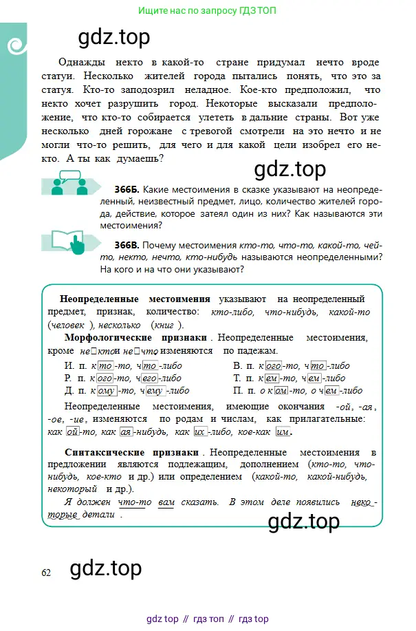 Русский язык, 6 класс Учебник, авторы: Сабитова Зинаида Какбаевна, Бейсембаев Амангельды Ракишевич, издательство Мектеп, Алматы, 2018, Часть 2, страница 62
