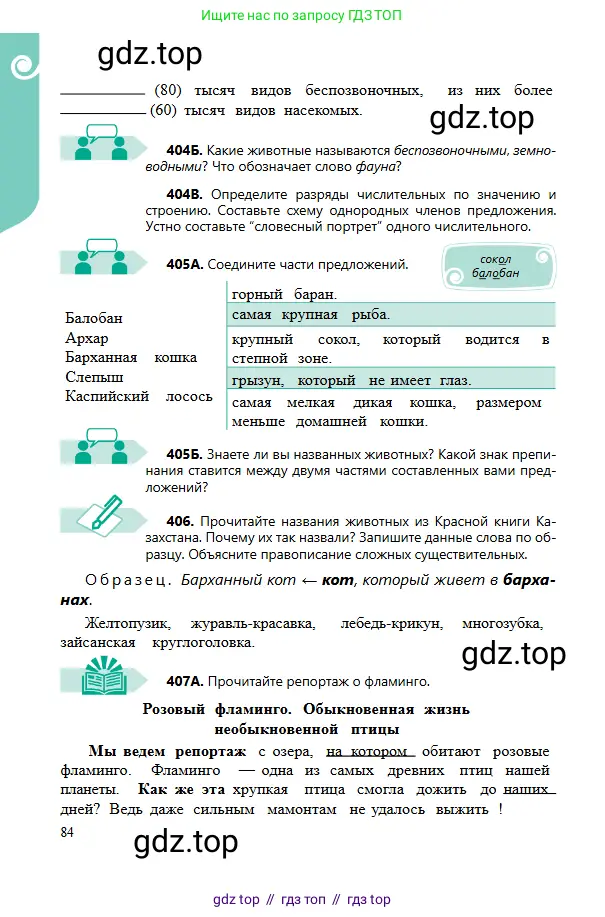 Русский язык, 6 класс Учебник, авторы: Сабитова Зинаида Какбаевна, Бейсембаев Амангельды Ракишевич, издательство Мектеп, Алматы, 2018, Часть 2, страница 84