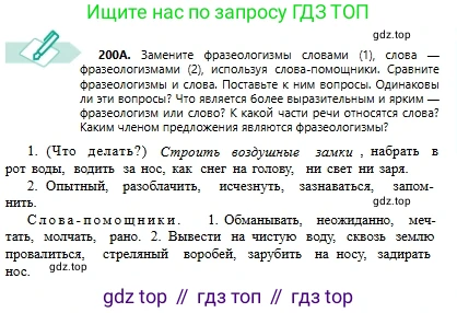 Русский язык, 6 класс Учебник, авторы: Сабитова Зинаида Какбаевна, Бейсембаев Амангельды Ракишевич, издательство Мектеп, Алматы, 2018, Часть 1, страница 121, номер 200А, Условие