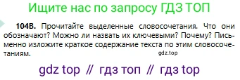 Русский язык, 6 класс Учебник, авторы: Сабитова Зинаида Какбаевна, Бейсембаев Амангельды Ракишевич, издательство Мектеп, Алматы, 2018, Часть 1, страница 67, номер 104В, Условие