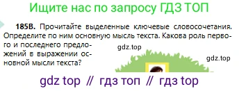 Русский язык, 6 класс Учебник, авторы: Сабитова Зинаида Какбаевна, Бейсембаев Амангельды Ракишевич, издательство Мектеп, Алматы, 2018, Часть 1, страница 113, номер 185В, Условие