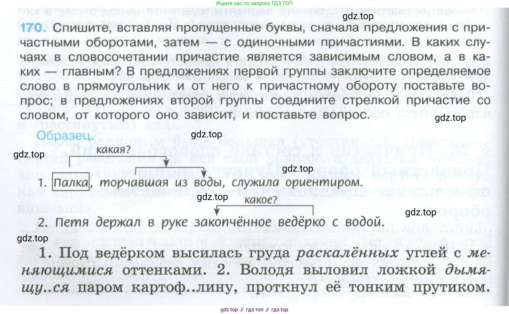 Русский язык, 7 класс Учебник, авторы: Баранов Михаил Трофимович, Ладыженская Таиса Алексеевна, Тростенцова Лидия Александровна, Ладыженская Наталия Вениаминовна, Александрова Ольга Макаровна, Дейкина Алевтина Дмитриевна, Антонова Любовь Геннадиевна, Григорян Лариса Трофимовна, Кулибаба Иван Иванович, издательство Просвещение, Москва, 2023, зелёного цвета, Часть 1, страница 96, номер 170, Условие 2024-2027