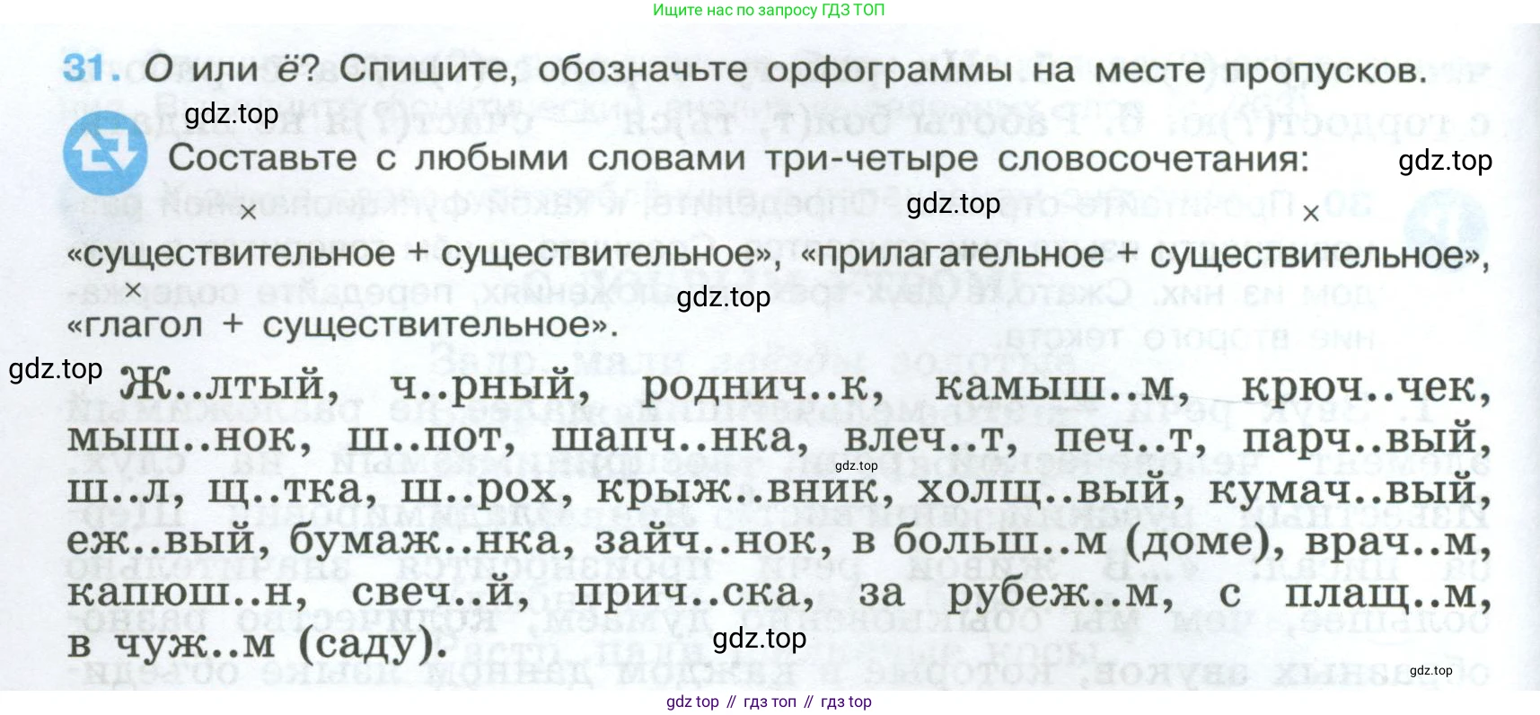 Русский язык, 7 класс Учебник, авторы: Баранов Михаил Трофимович, Ладыженская Таиса Алексеевна, Тростенцова Лидия Александровна, Ладыженская Наталия Вениаминовна, Александрова Ольга Макаровна, Дейкина Алевтина Дмитриевна, Антонова Любовь Геннадиевна, Григорян Лариса Трофимовна, Кулибаба Иван Иванович, издательство Просвещение, Москва, 2023, зелёного цвета, Часть 1, страница 20, номер 31, Условие 2024-2027