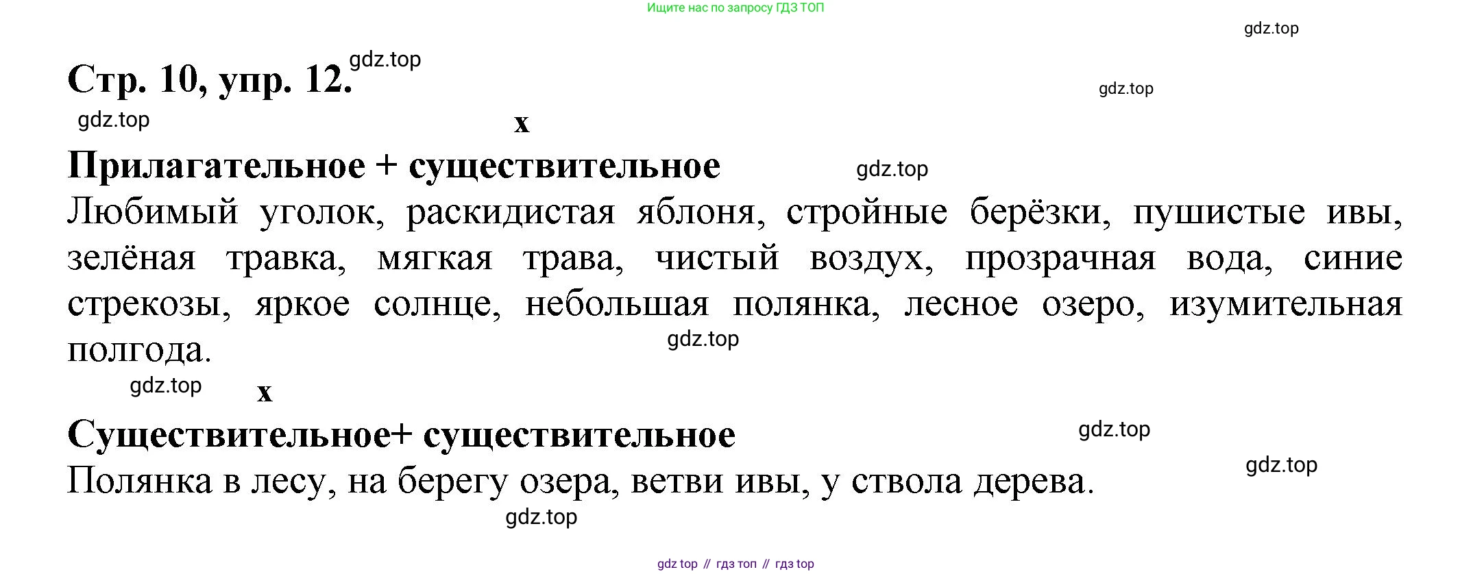 Русский язык, 7 класс Учебник, авторы: Баранов Михаил Трофимович, Ладыженская Таиса Алексеевна, Тростенцова Лидия Александровна, Ладыженская Наталия Вениаминовна, Александрова Ольга Макаровна, Дейкина Алевтина Дмитриевна, Антонова Любовь Геннадиевна, Григорян Лариса Трофимовна, Кулибаба Иван Иванович, издательство Просвещение, Москва, 2023, зелёного цвета, Часть 1, страница 10, номер 12, Решение 1 (2024-2027)