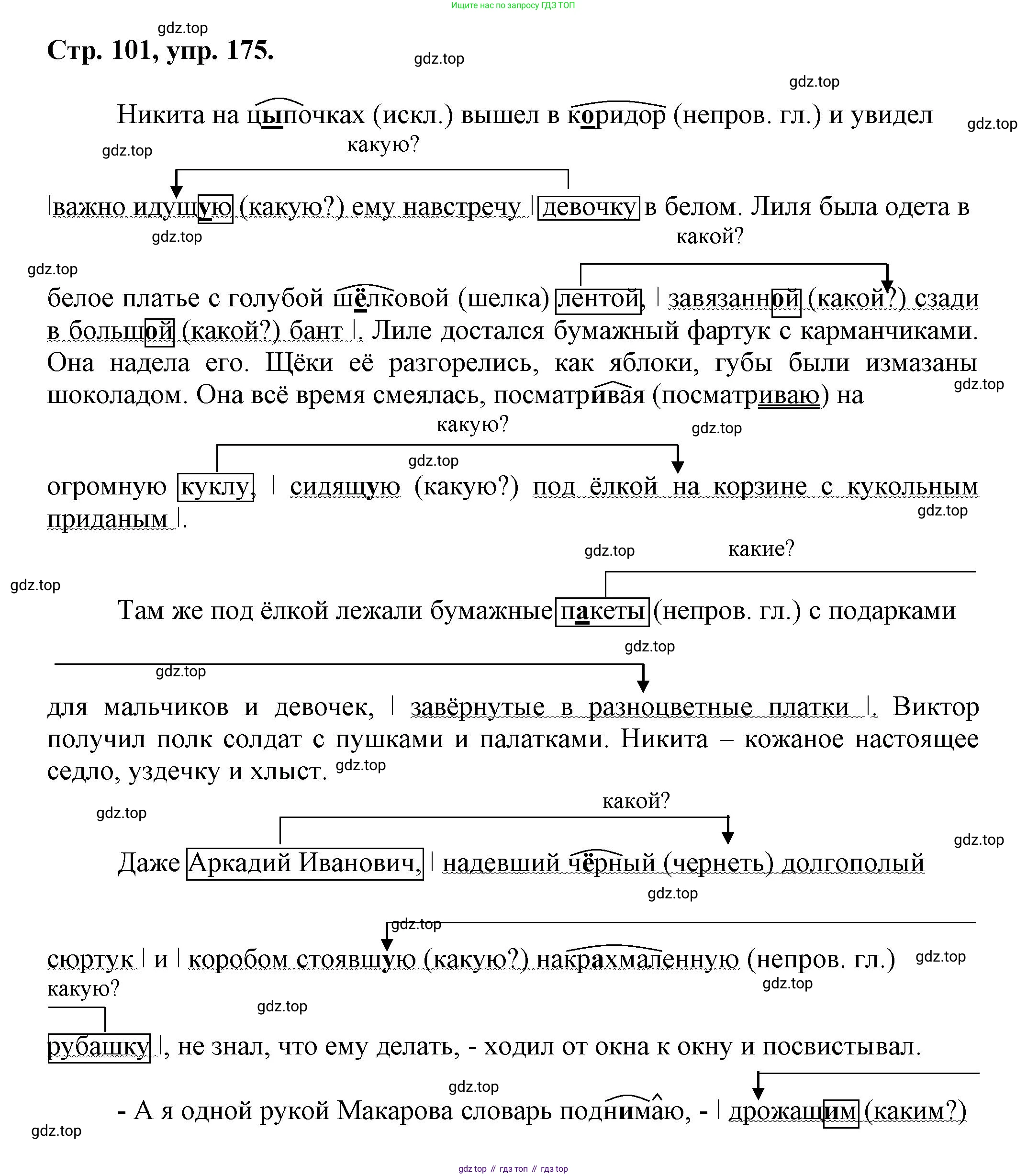 Русский язык, 7 класс Учебник, авторы: Баранов Михаил Трофимович, Ладыженская Таиса Алексеевна, Тростенцова Лидия Александровна, Ладыженская Наталия Вениаминовна, Александрова Ольга Макаровна, Дейкина Алевтина Дмитриевна, Антонова Любовь Геннадиевна, Григорян Лариса Трофимовна, Кулибаба Иван Иванович, издательство Просвещение, Москва, 2023, зелёного цвета, Часть 1, страница 101, номер 175, Решение 1 (2024-2027)
