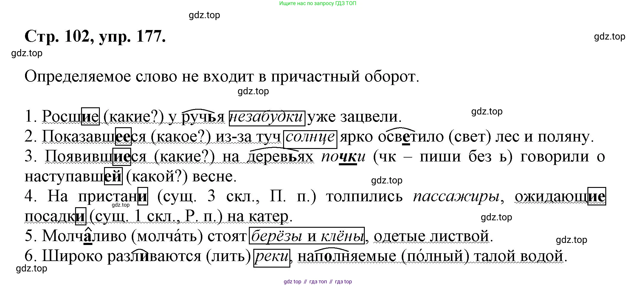 Русский язык, 7 класс Учебник, авторы: Баранов Михаил Трофимович, Ладыженская Таиса Алексеевна, Тростенцова Лидия Александровна, Ладыженская Наталия Вениаминовна, Александрова Ольга Макаровна, Дейкина Алевтина Дмитриевна, Антонова Любовь Геннадиевна, Григорян Лариса Трофимовна, Кулибаба Иван Иванович, издательство Просвещение, Москва, 2023, зелёного цвета, Часть 1, страница 102, номер 177, Решение 1 (2024-2027)