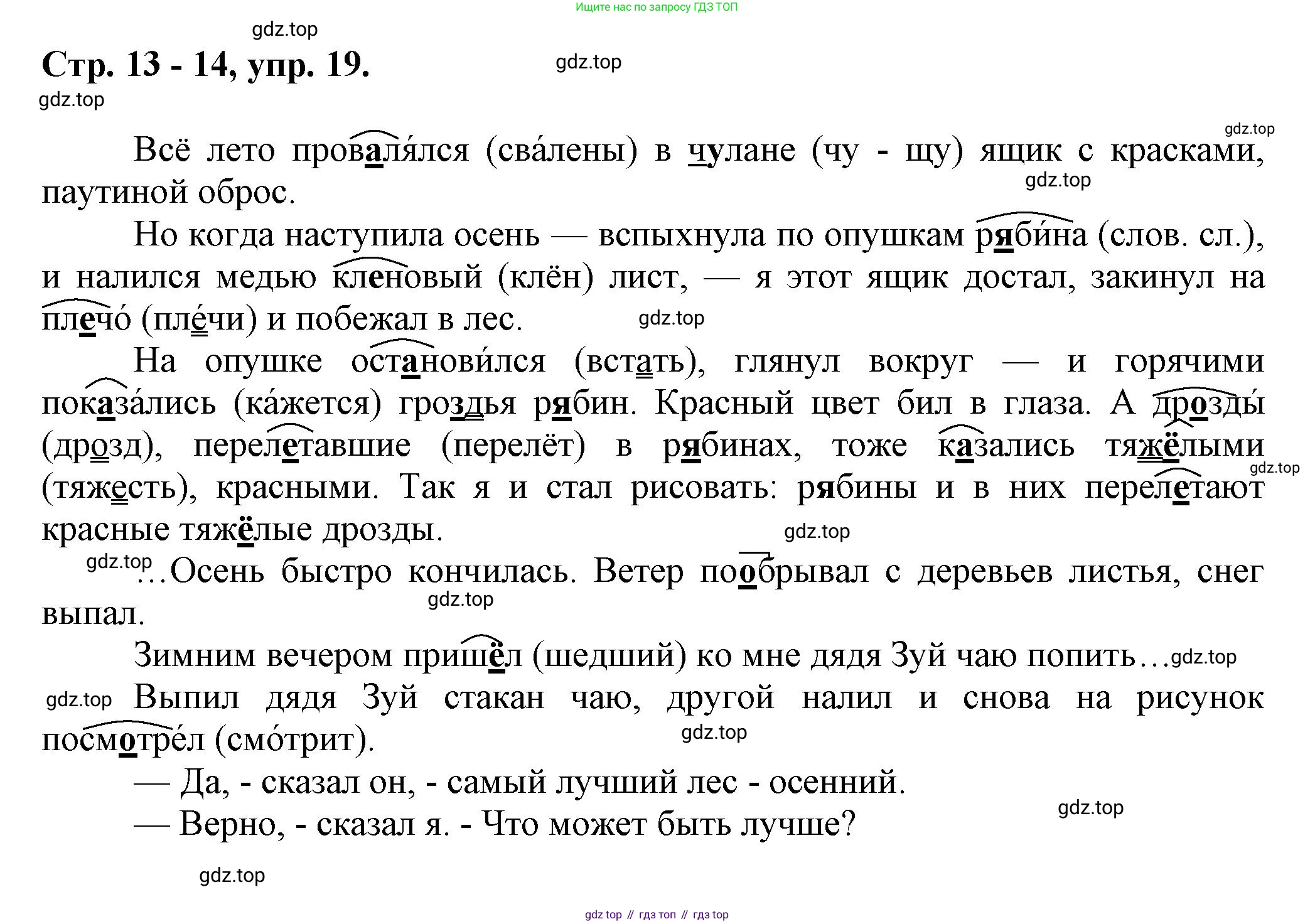 Русский язык, 7 класс Учебник, авторы: Баранов Михаил Трофимович, Ладыженская Таиса Алексеевна, Тростенцова Лидия Александровна, Ладыженская Наталия Вениаминовна, Александрова Ольга Макаровна, Дейкина Алевтина Дмитриевна, Антонова Любовь Геннадиевна, Григорян Лариса Трофимовна, Кулибаба Иван Иванович, издательство Просвещение, Москва, 2023, зелёного цвета, Часть 1, страница 13, номер 19, Решение 1 (2024-2027)