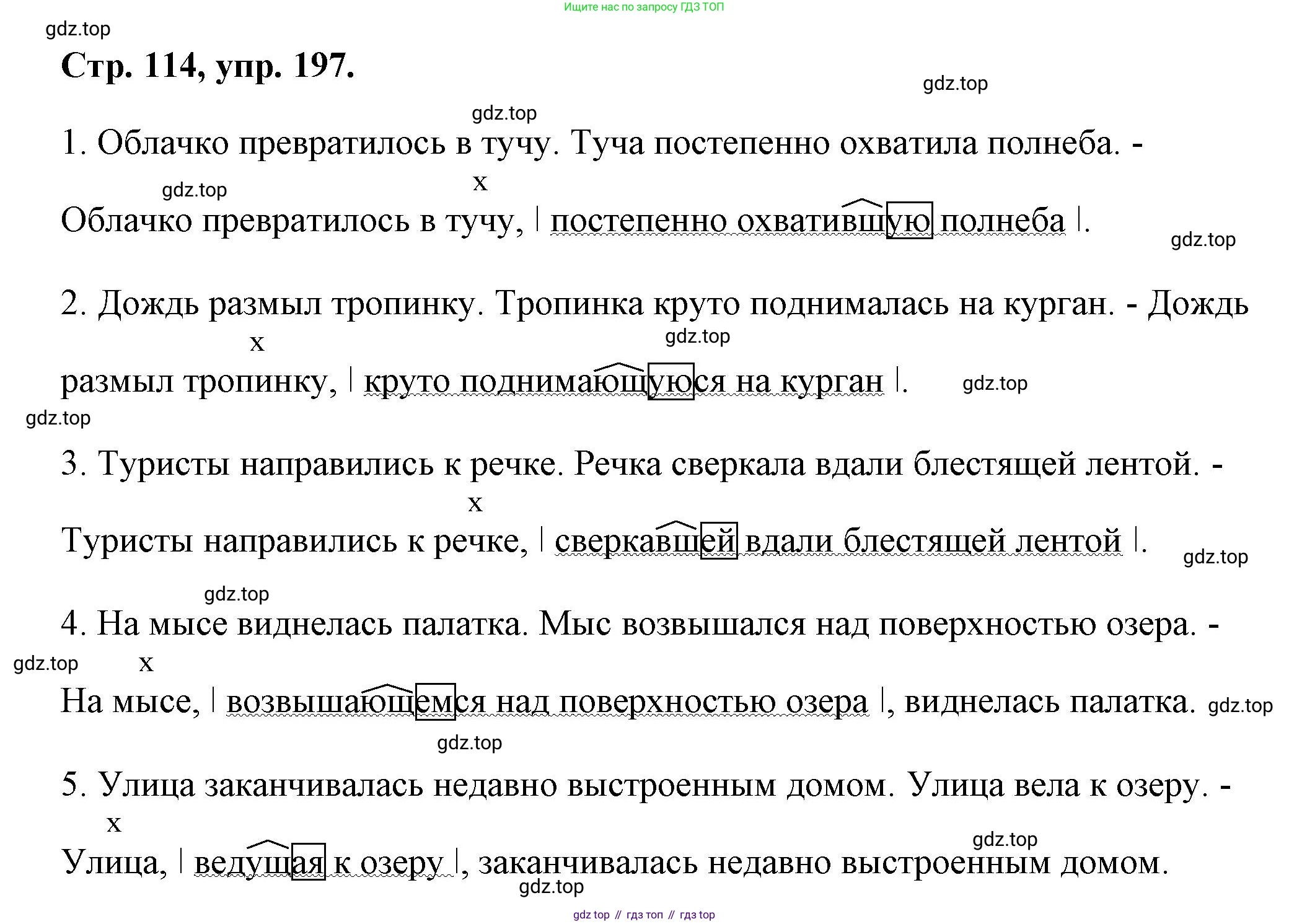 Русский язык, 7 класс Учебник, авторы: Баранов Михаил Трофимович, Ладыженская Таиса Алексеевна, Тростенцова Лидия Александровна, Ладыженская Наталия Вениаминовна, Александрова Ольга Макаровна, Дейкина Алевтина Дмитриевна, Антонова Любовь Геннадиевна, Григорян Лариса Трофимовна, Кулибаба Иван Иванович, издательство Просвещение, Москва, 2023, зелёного цвета, Часть 1, страница 114, номер 197, Решение 1 (2024-2027)