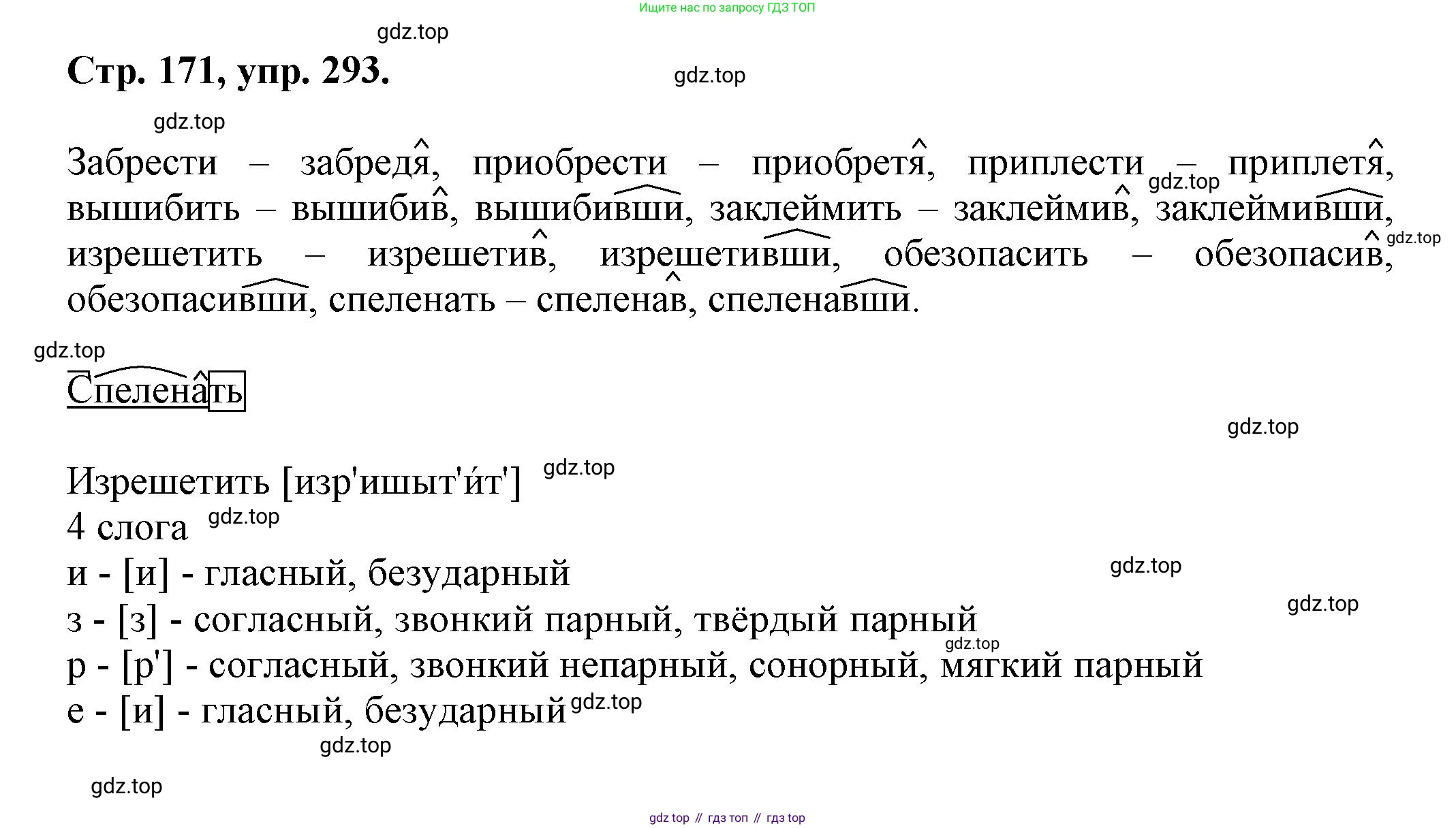 Русский язык, 7 класс Учебник, авторы: Баранов Михаил Трофимович, Ладыженская Таиса Алексеевна, Тростенцова Лидия Александровна, Ладыженская Наталия Вениаминовна, Александрова Ольга Макаровна, Дейкина Алевтина Дмитриевна, Антонова Любовь Геннадиевна, Григорян Лариса Трофимовна, Кулибаба Иван Иванович, издательство Просвещение, Москва, 2023, зелёного цвета, Часть 1, страница 171, номер 293, Решение 1 (2024-2027)