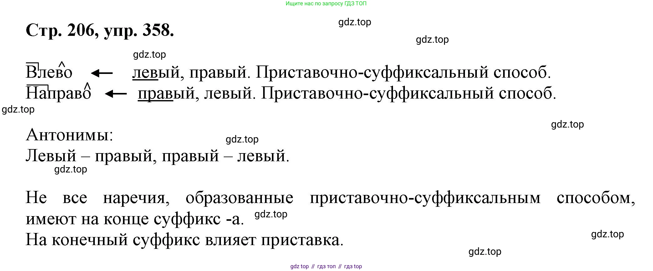Русский язык, 7 класс Учебник, авторы: Баранов Михаил Трофимович, Ладыженская Таиса Алексеевна, Тростенцова Лидия Александровна, Ладыженская Наталия Вениаминовна, Александрова Ольга Макаровна, Дейкина Алевтина Дмитриевна, Антонова Любовь Геннадиевна, Григорян Лариса Трофимовна, Кулибаба Иван Иванович, издательство Просвещение, Москва, 2023, зелёного цвета, Часть 1, страница 206, номер 358, Решение 1 (2024-2027)