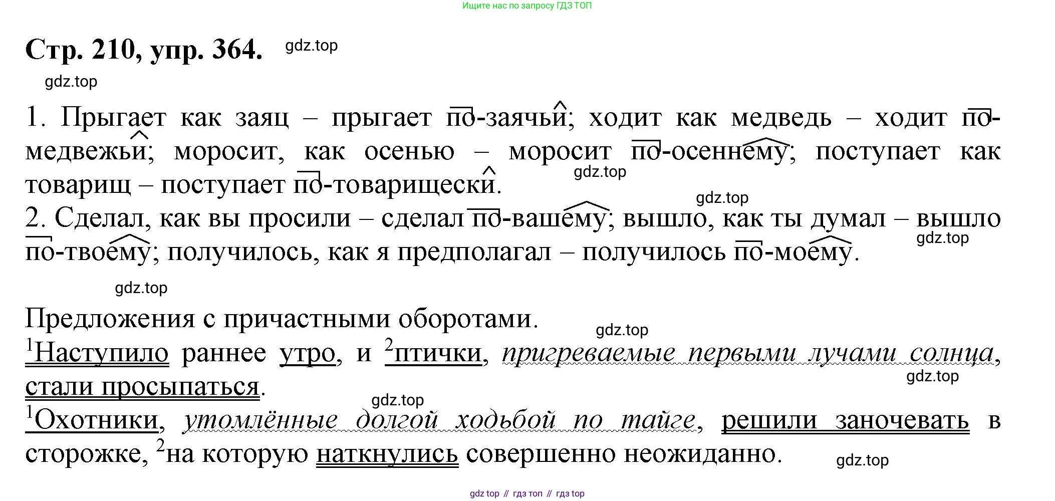 Русский язык, 7 класс Учебник, авторы: Баранов Михаил Трофимович, Ладыженская Таиса Алексеевна, Тростенцова Лидия Александровна, Ладыженская Наталия Вениаминовна, Александрова Ольга Макаровна, Дейкина Алевтина Дмитриевна, Антонова Любовь Геннадиевна, Григорян Лариса Трофимовна, Кулибаба Иван Иванович, издательство Просвещение, Москва, 2023, зелёного цвета, Часть 1, страница 210, номер 364, Решение 1 (2024-2027)
