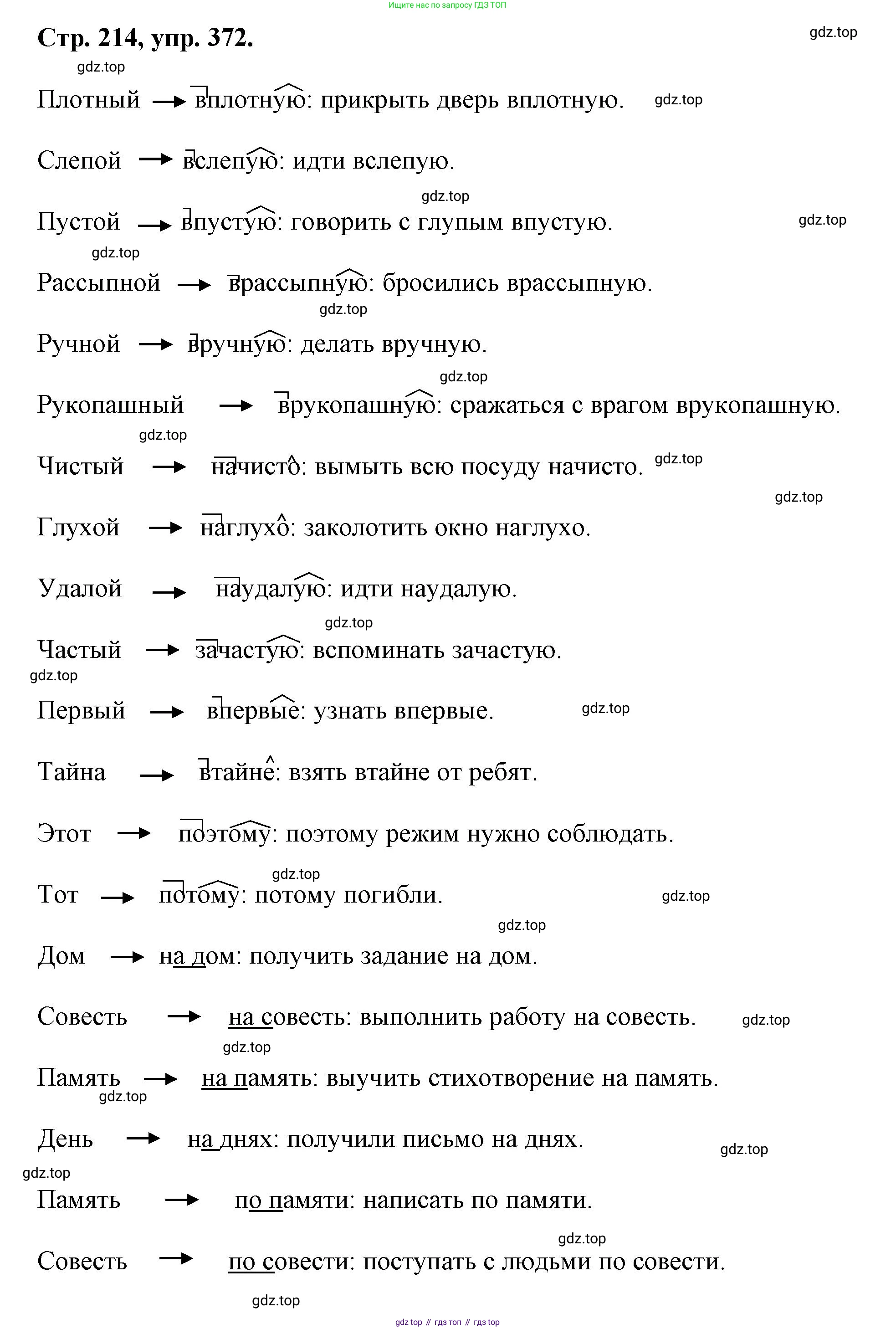 Русский язык, 7 класс Учебник, авторы: Баранов Михаил Трофимович, Ладыженская Таиса Алексеевна, Тростенцова Лидия Александровна, Ладыженская Наталия Вениаминовна, Александрова Ольга Макаровна, Дейкина Алевтина Дмитриевна, Антонова Любовь Геннадиевна, Григорян Лариса Трофимовна, Кулибаба Иван Иванович, издательство Просвещение, Москва, 2023, зелёного цвета, Часть 1, страница 213, номер 372, Решение 1 (2024-2027)
