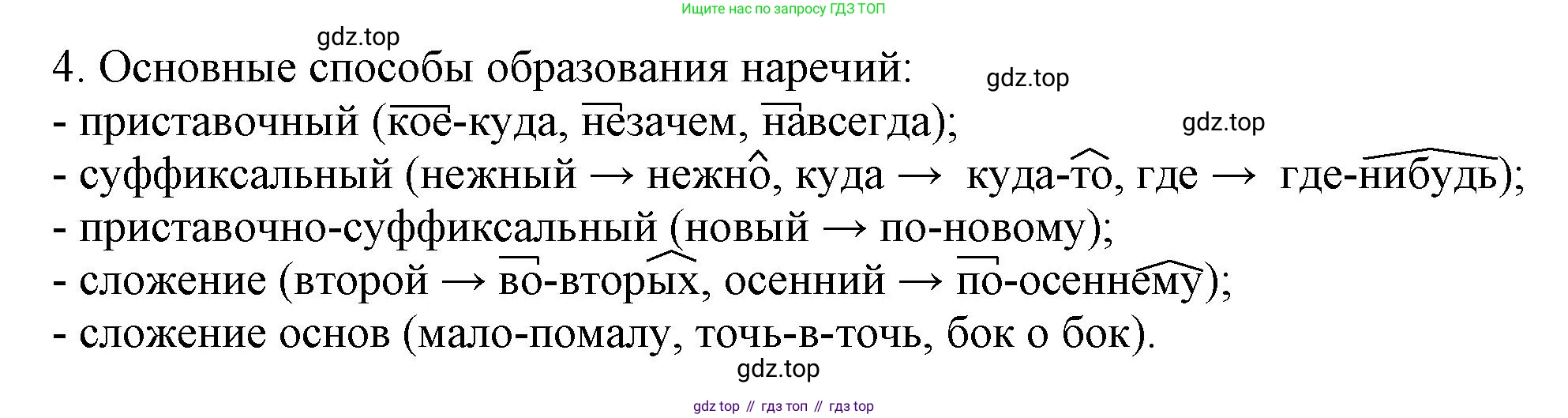 Русский язык, 7 класс Учебник, авторы: Баранов Михаил Трофимович, Ладыженская Таиса Алексеевна, Тростенцова Лидия Александровна, Ладыженская Наталия Вениаминовна, Александрова Ольга Макаровна, Дейкина Алевтина Дмитриевна, Антонова Любовь Геннадиевна, Григорян Лариса Трофимовна, Кулибаба Иван Иванович, издательство Просвещение, Москва, 2023, зелёного цвета, Часть 1, страница 217, номер 4, Решение 1 (2024-2027)