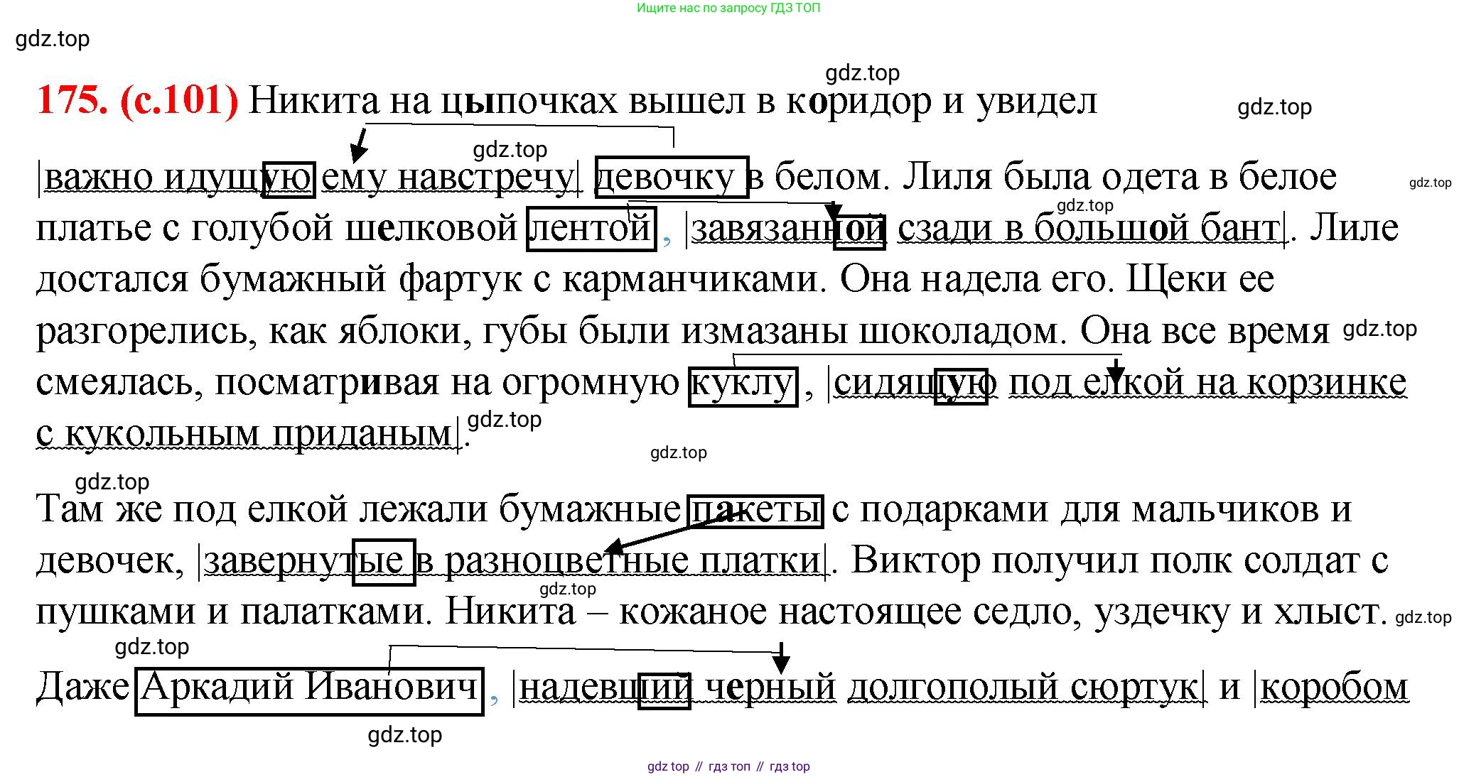 Русский язык, 7 класс Учебник, авторы: Баранов Михаил Трофимович, Ладыженская Таиса Алексеевна, Тростенцова Лидия Александровна, Ладыженская Наталия Вениаминовна, Александрова Ольга Макаровна, Дейкина Алевтина Дмитриевна, Антонова Любовь Геннадиевна, Григорян Лариса Трофимовна, Кулибаба Иван Иванович, издательство Просвещение, Москва, 2023, зелёного цвета, Часть 1, страница 101, номер 175, Решение 2 (2024-2027)