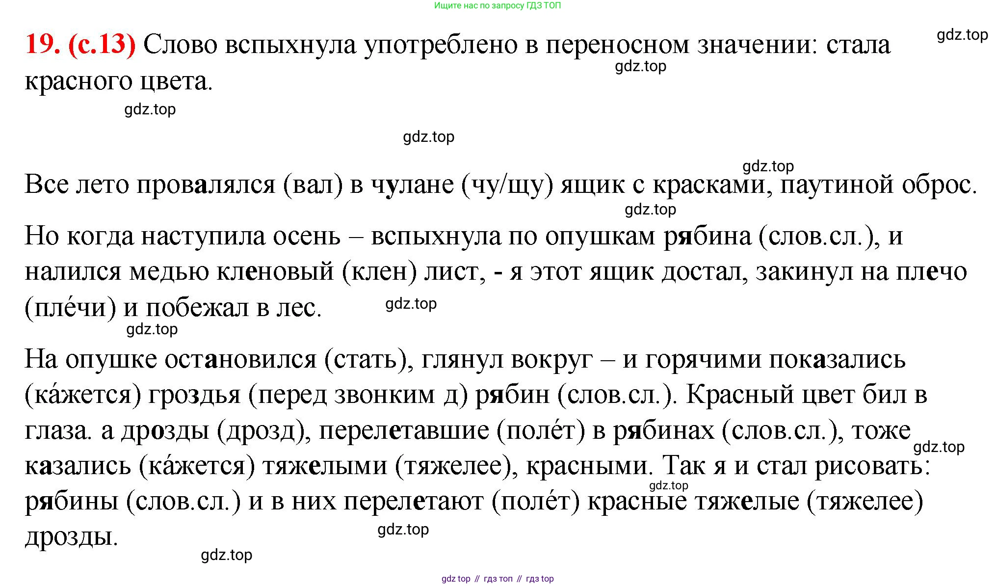 Русский язык, 7 класс Учебник, авторы: Баранов Михаил Трофимович, Ладыженская Таиса Алексеевна, Тростенцова Лидия Александровна, Ладыженская Наталия Вениаминовна, Александрова Ольга Макаровна, Дейкина Алевтина Дмитриевна, Антонова Любовь Геннадиевна, Григорян Лариса Трофимовна, Кулибаба Иван Иванович, издательство Просвещение, Москва, 2023, зелёного цвета, Часть 1, страница 13, номер 19, Решение 2 (2024-2027)