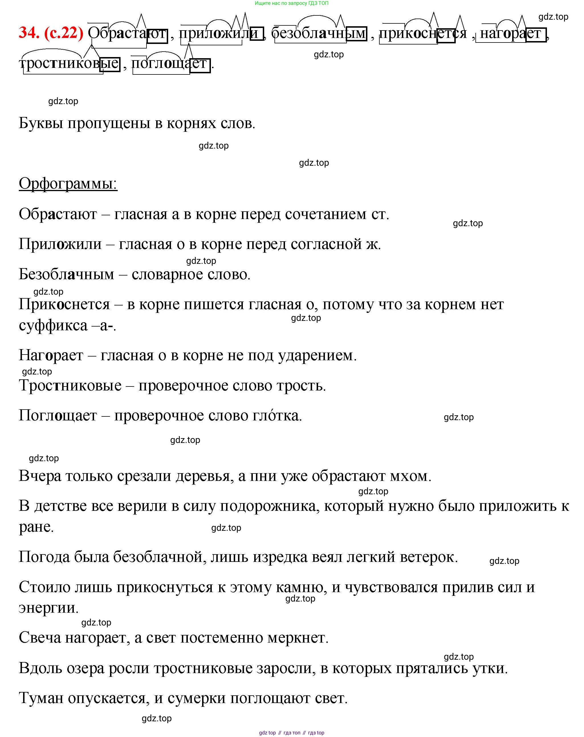 Русский язык, 7 класс Учебник, авторы: Баранов Михаил Трофимович, Ладыженская Таиса Алексеевна, Тростенцова Лидия Александровна, Ладыженская Наталия Вениаминовна, Александрова Ольга Макаровна, Дейкина Алевтина Дмитриевна, Антонова Любовь Геннадиевна, Григорян Лариса Трофимовна, Кулибаба Иван Иванович, издательство Просвещение, Москва, 2023, зелёного цвета, Часть 1, страница 22, номер 34, Решение 2 (2024-2027)