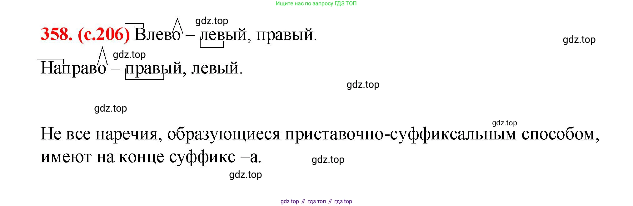Русский язык, 7 класс Учебник, авторы: Баранов Михаил Трофимович, Ладыженская Таиса Алексеевна, Тростенцова Лидия Александровна, Ладыженская Наталия Вениаминовна, Александрова Ольга Макаровна, Дейкина Алевтина Дмитриевна, Антонова Любовь Геннадиевна, Григорян Лариса Трофимовна, Кулибаба Иван Иванович, издательство Просвещение, Москва, 2023, зелёного цвета, Часть 1, страница 206, номер 358, Решение 2 (2024-2027)