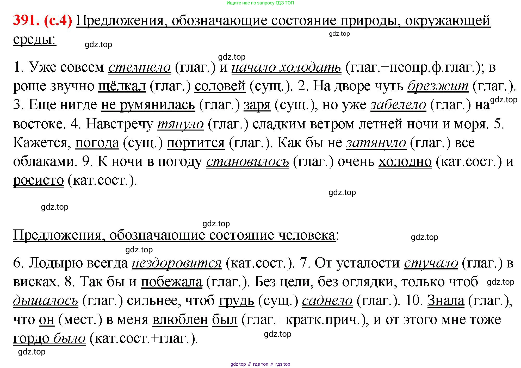 Русский язык, 7 класс Учебник, авторы: Баранов Михаил Трофимович, Ладыженская Таиса Алексеевна, Тростенцова Лидия Александровна, Ладыженская Наталия Вениаминовна, Александрова Ольга Макаровна, Дейкина Алевтина Дмитриевна, Антонова Любовь Геннадиевна, Григорян Лариса Трофимовна, Кулибаба Иван Иванович, издательство Просвещение, Москва, 2023, зелёного цвета, Часть 2, страница 4, номер 391, Решение 2 (2024-2027)
