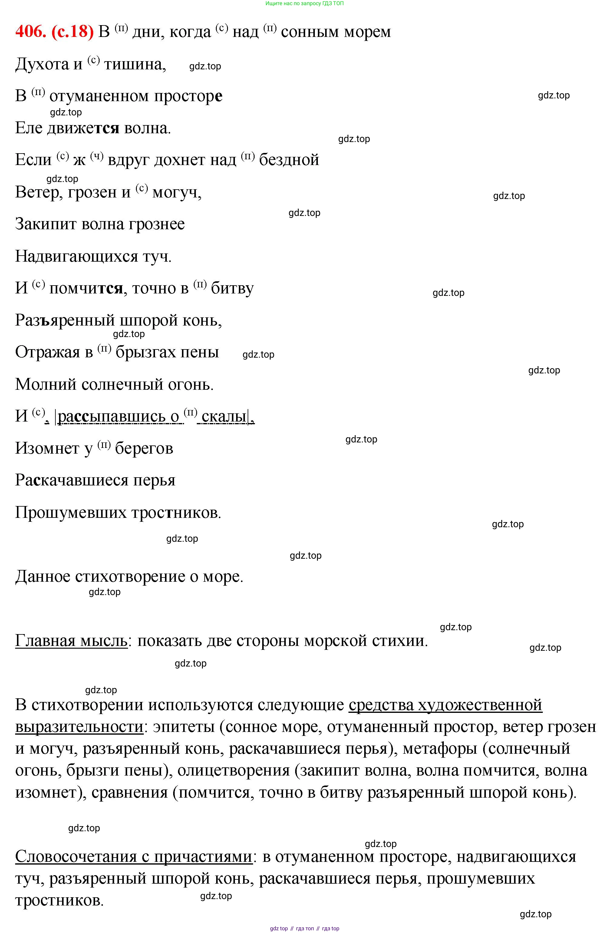 Русский язык, 7 класс Учебник, авторы: Баранов Михаил Трофимович, Ладыженская Таиса Алексеевна, Тростенцова Лидия Александровна, Ладыженская Наталия Вениаминовна, Александрова Ольга Макаровна, Дейкина Алевтина Дмитриевна, Антонова Любовь Геннадиевна, Григорян Лариса Трофимовна, Кулибаба Иван Иванович, издательство Просвещение, Москва, 2023, зелёного цвета, Часть 2, страница 18, номер 406, Решение 2 (2024-2027)
