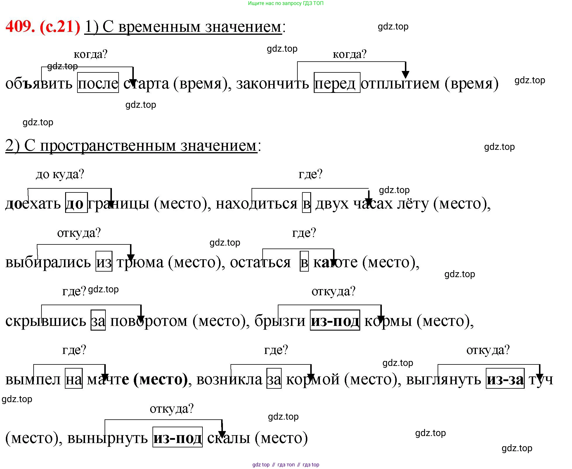 Русский язык, 7 класс Учебник, авторы: Баранов Михаил Трофимович, Ладыженская Таиса Алексеевна, Тростенцова Лидия Александровна, Ладыженская Наталия Вениаминовна, Александрова Ольга Макаровна, Дейкина Алевтина Дмитриевна, Антонова Любовь Геннадиевна, Григорян Лариса Трофимовна, Кулибаба Иван Иванович, издательство Просвещение, Москва, 2023, зелёного цвета, Часть 2, страница 21, номер 409, Решение 2 (2024-2027)