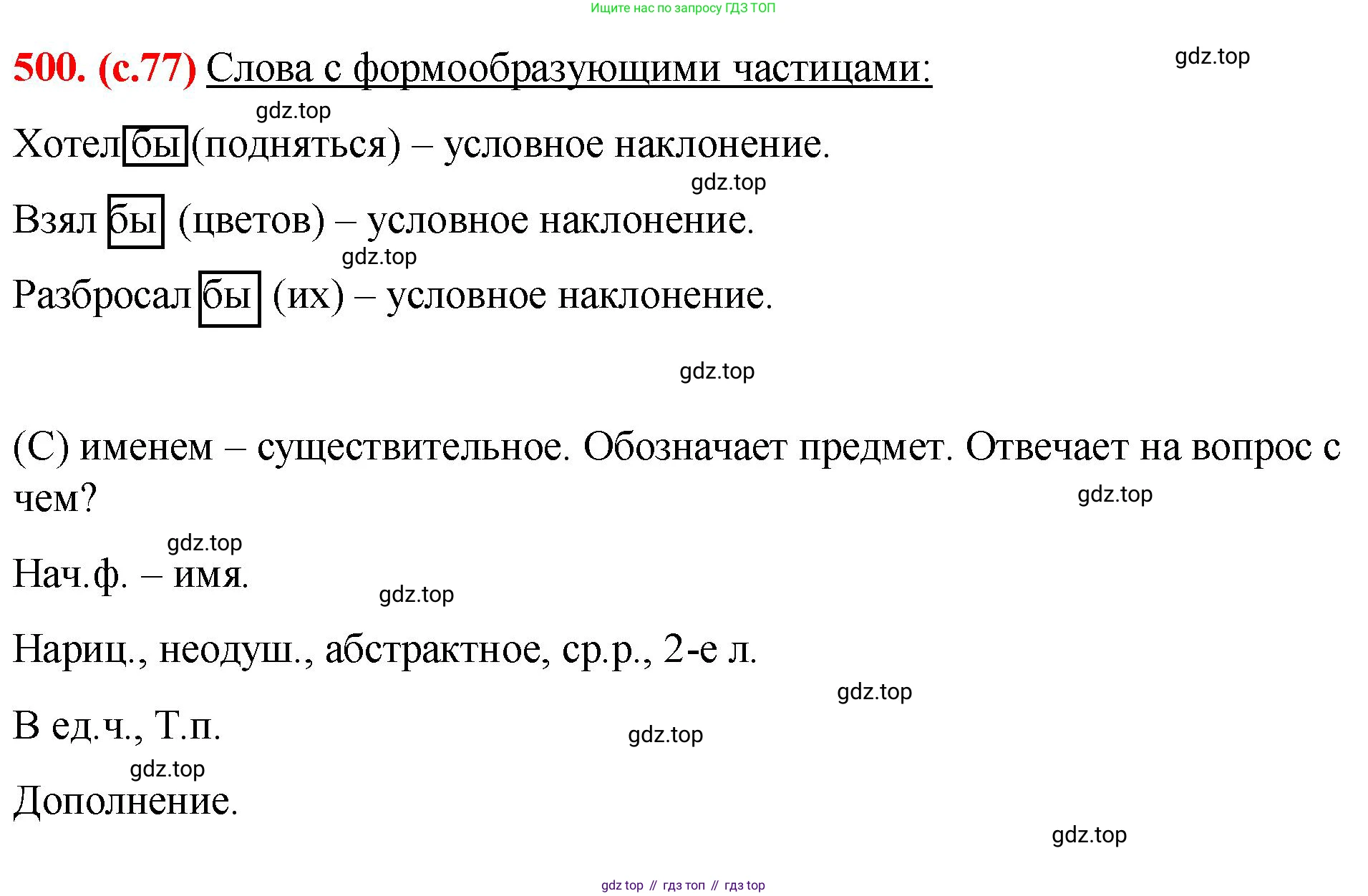 Русский язык, 7 класс Учебник, авторы: Баранов Михаил Трофимович, Ладыженская Таиса Алексеевна, Тростенцова Лидия Александровна, Ладыженская Наталия Вениаминовна, Александрова Ольга Макаровна, Дейкина Алевтина Дмитриевна, Антонова Любовь Геннадиевна, Григорян Лариса Трофимовна, Кулибаба Иван Иванович, издательство Просвещение, Москва, 2023, зелёного цвета, Часть 2, страница 77, номер 500, Решение 2 (2024-2027)