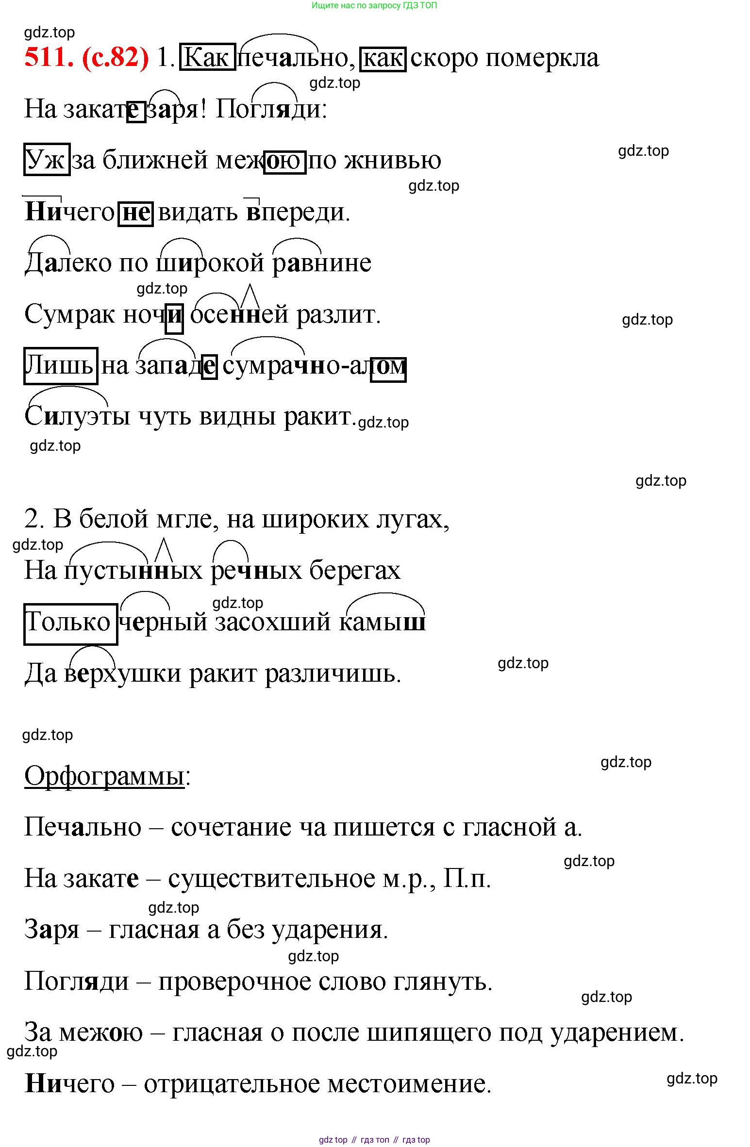 Русский язык, 7 класс Учебник, авторы: Баранов Михаил Трофимович, Ладыженская Таиса Алексеевна, Тростенцова Лидия Александровна, Ладыженская Наталия Вениаминовна, Александрова Ольга Макаровна, Дейкина Алевтина Дмитриевна, Антонова Любовь Геннадиевна, Григорян Лариса Трофимовна, Кулибаба Иван Иванович, издательство Просвещение, Москва, 2023, зелёного цвета, Часть 2, страница 82, номер 511, Решение 2 (2024-2027)