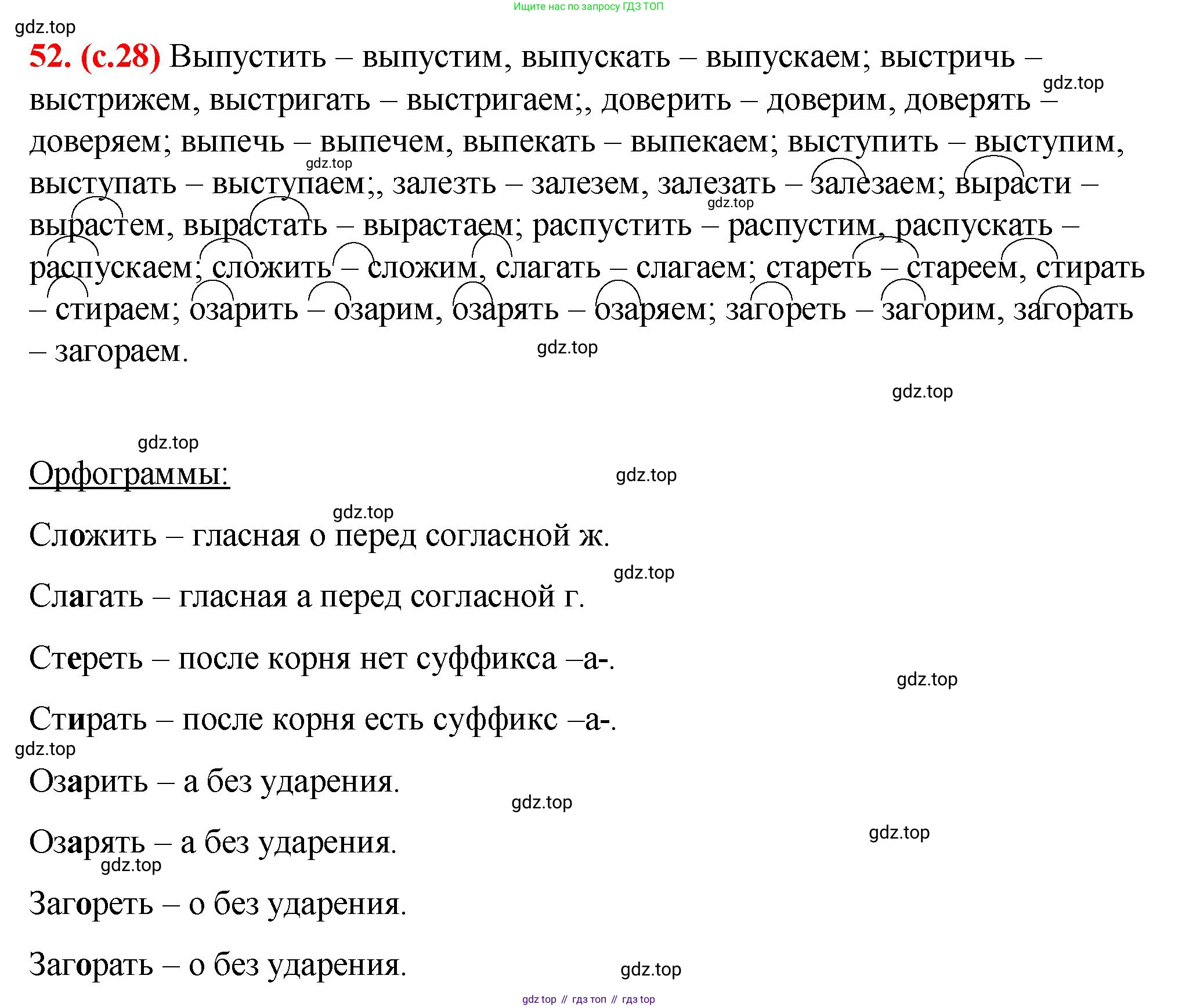 Русский язык, 7 класс Учебник, авторы: Баранов Михаил Трофимович, Ладыженская Таиса Алексеевна, Тростенцова Лидия Александровна, Ладыженская Наталия Вениаминовна, Александрова Ольга Макаровна, Дейкина Алевтина Дмитриевна, Антонова Любовь Геннадиевна, Григорян Лариса Трофимовна, Кулибаба Иван Иванович, издательство Просвещение, Москва, 2023, зелёного цвета, Часть 1, страница 28, номер 52, Решение 2 (2024-2027)